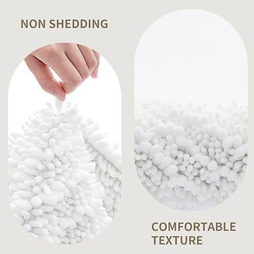 Miniatura 5 de Tapete de baño pequeño de 24 x 17 pulgadas, antideslizante, absorbente, para fregadero y ducha, grueso, lavable, tapete de baño ultra suave para