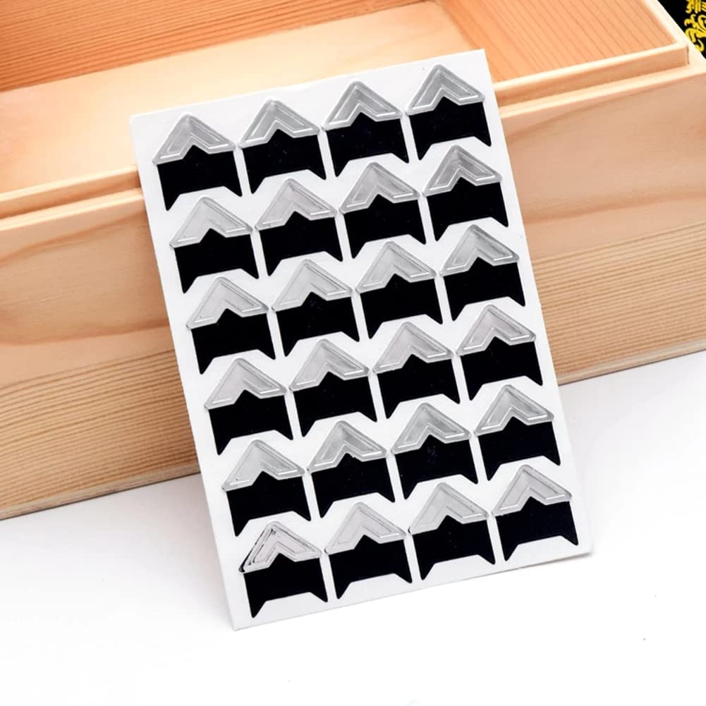 Sunkizzrs5 Sheets Photo Corners Self Adhesive Photo Mounting Sticker Paper Corner Stickers for Scrapbook Album (Silver)