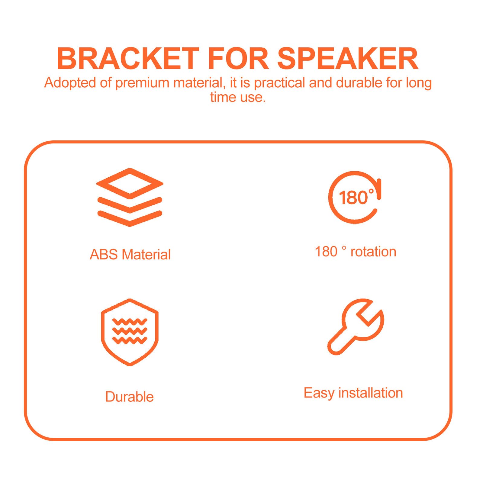 Support Mural pour Haut-parleurs 6 Pièces en Abs Noir, Construction Robuste Rotation et Inclinaison Réglables, pour Home Cinéma et Gaming