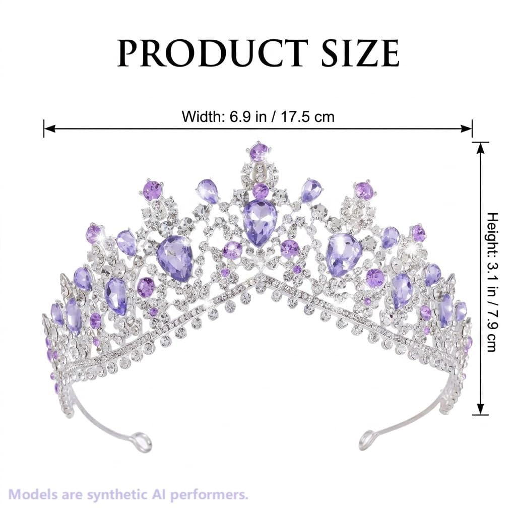 Kamirola - Corona de reina y tiara de princesa para mujeres y niñas, diademas de cristal para novia, disfraces góticos de Halloween para mujer, graduación, Navidad, Halloween, cumpleaños, fiesta de