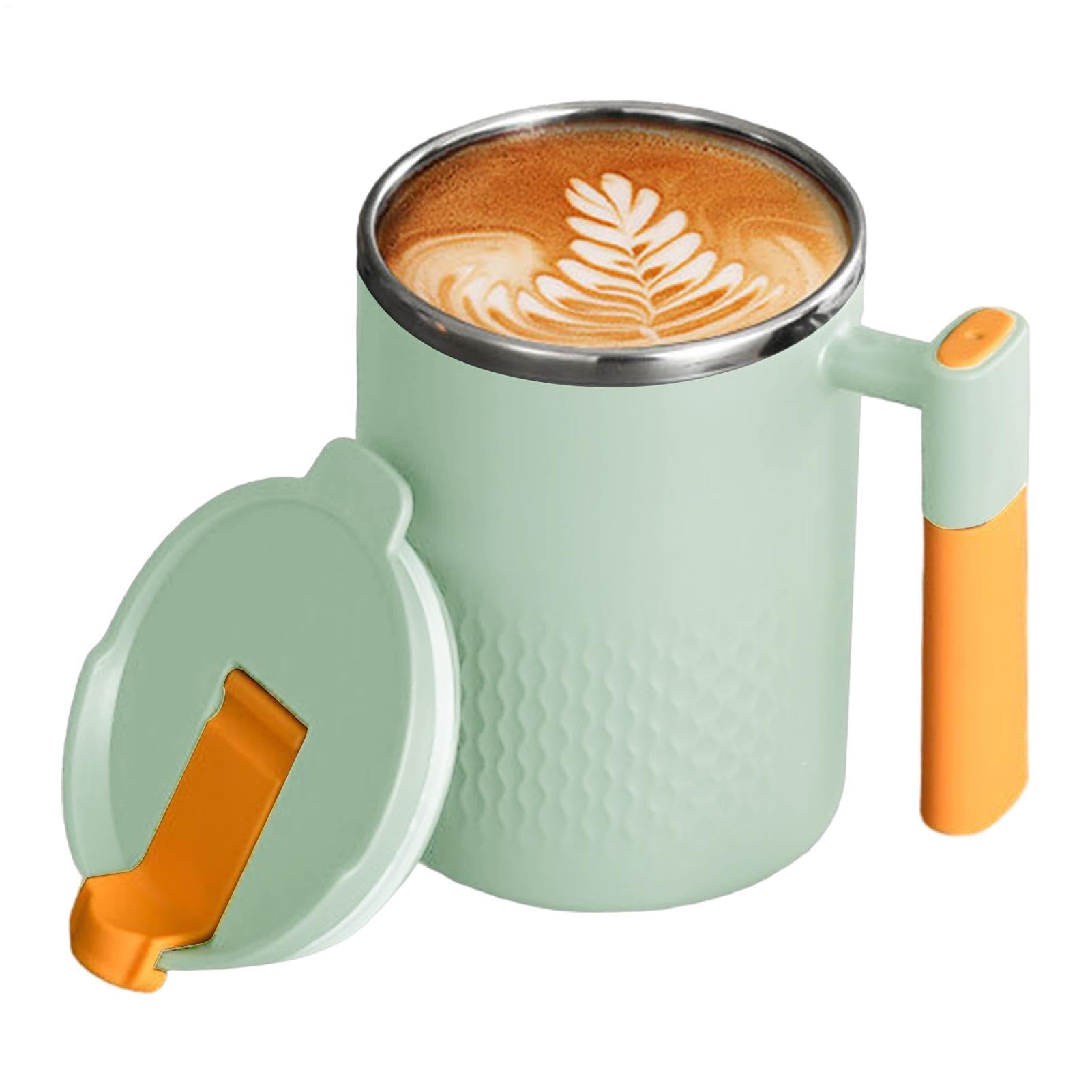 Izolowany kubek do kawy z uchwytem, 450 ml, ze stali nierdzewnej, kubek termiczny z podwójnymi ściankami do mleka, mrożonej wody, soku, kawy, herbaty, idealny do podróży