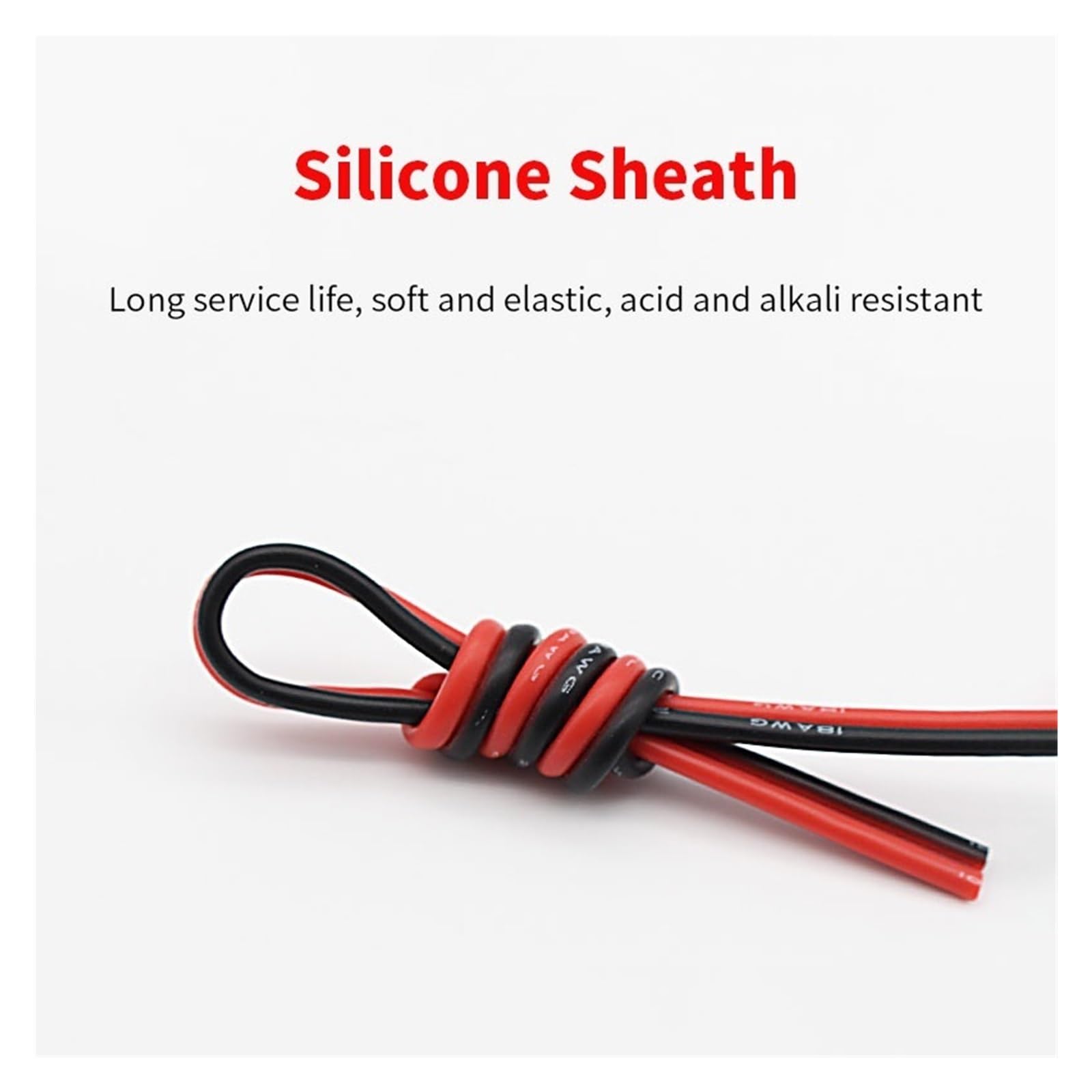 Cable eléctrico resistente a altas temperaturas, Cable de silicona 2 pines 8-20 AWG Alambre trenzado cobre estañado alta temperatura(50m,14 AWG - 2.0mm2)