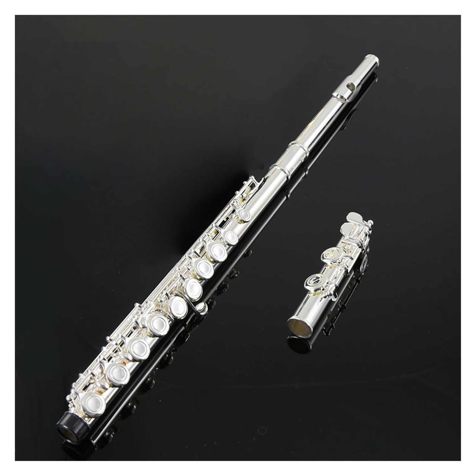 Professionale Flauto Traverso Flauto Traverso A Chiave Divisa In Mi A Chiave Divisa In Rame Bianco Placcato Argento A 16 Tasti Con Scatola Di Immagazzinaggio