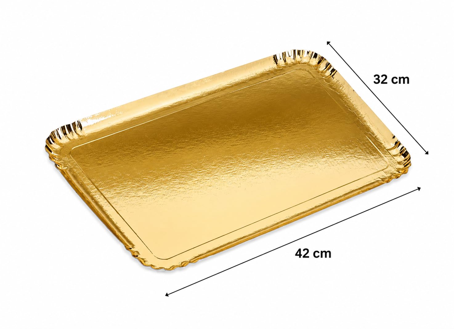 25 Plateaux Traiteur Or 32X42- Contact Alimentaire, biodégradable, réutilisable.