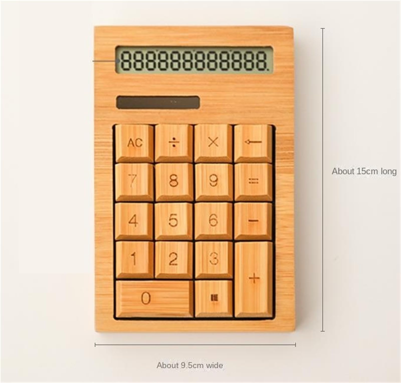 Fourniture Scolaire Calculatrice Multifonctionnelle De Bureau Solaire en Bois Bambou avec Affichage À 12 Chiffres Outils Auxiliaires