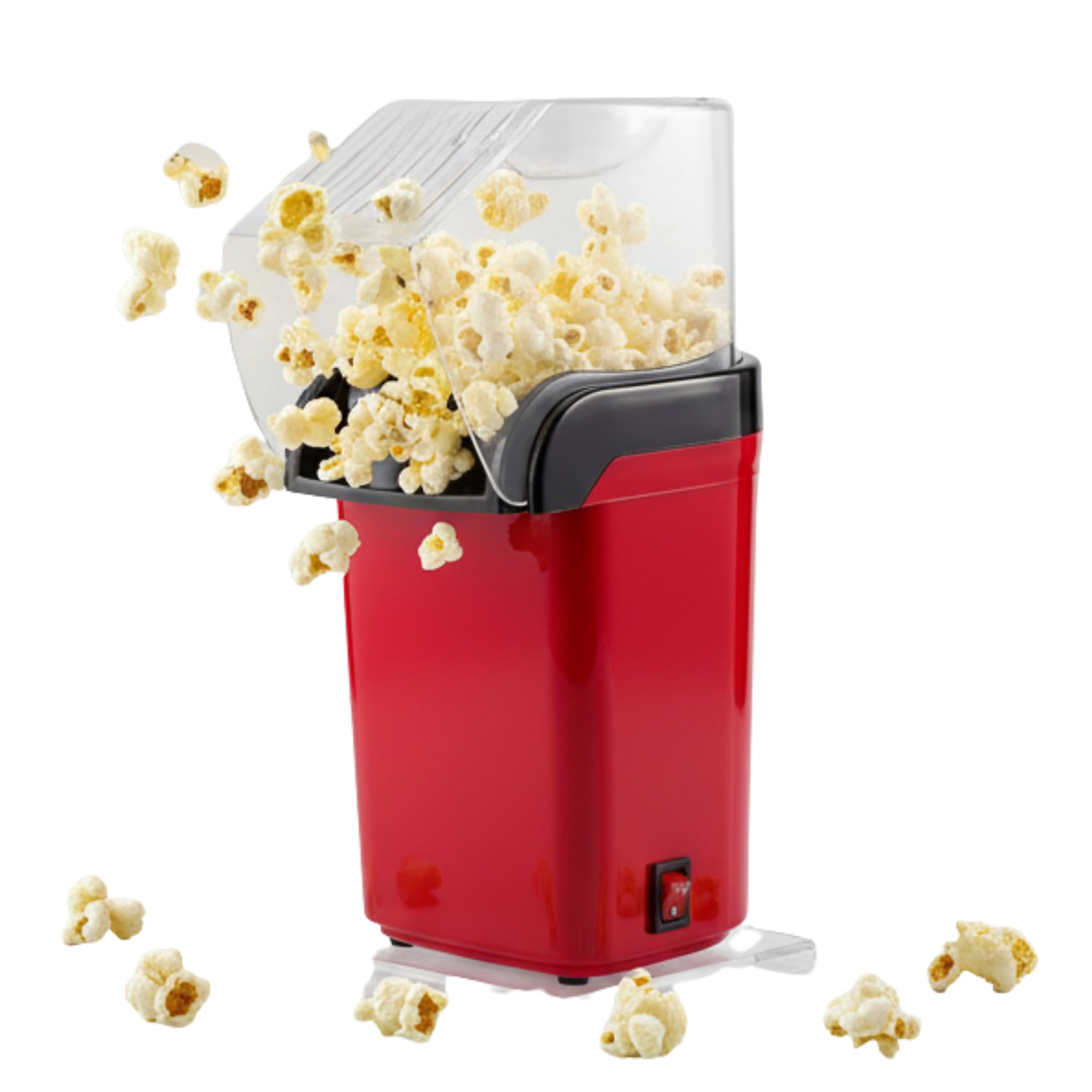 DRUMSTONE Hot Air Popper Electric Popcorn Maker 1200W – Oil-Free Healthy Popcorn Machine for Kids & Adults – BPA-Free, Easy-Clean Design with Measuring Cup Included