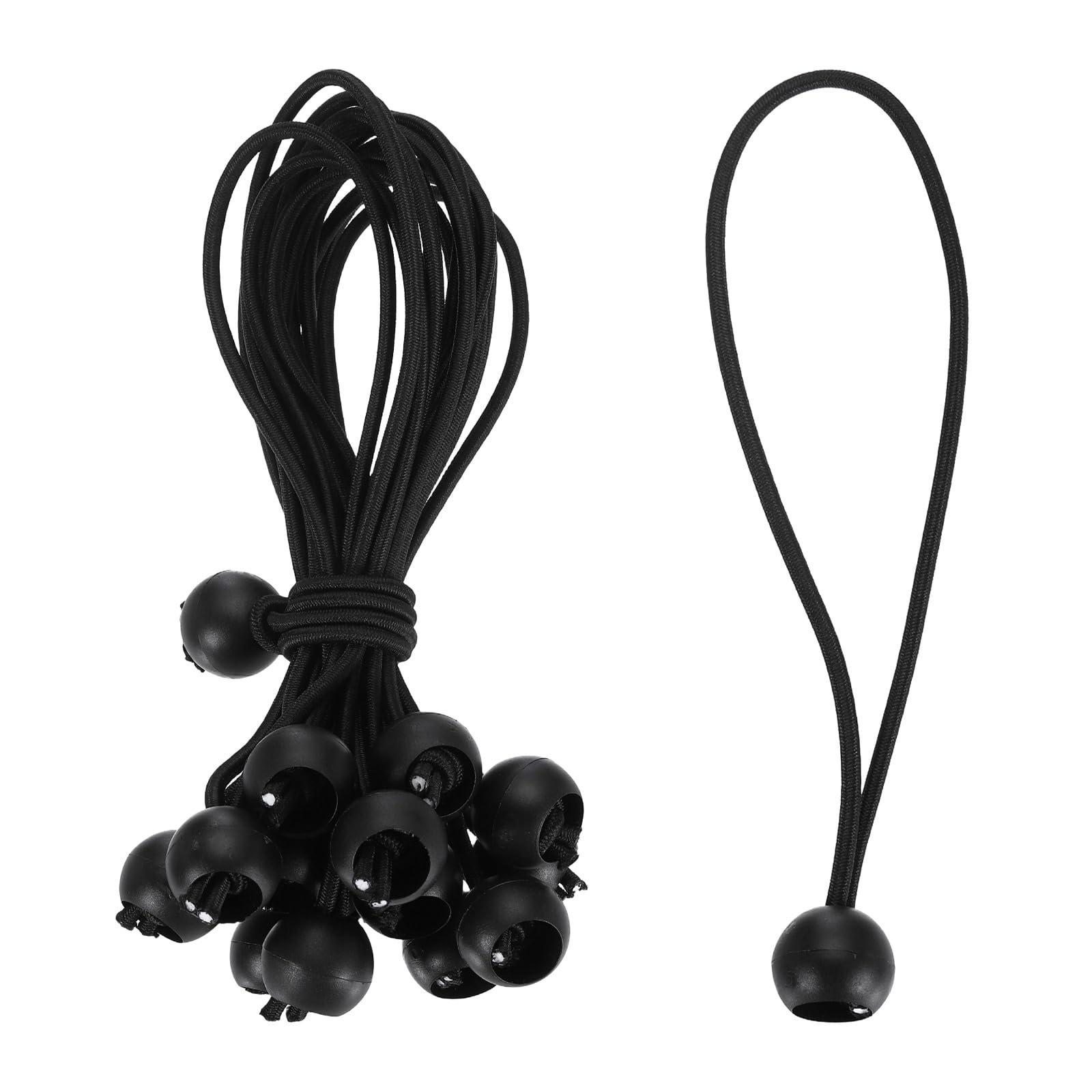 Bâche et auvent bien tendus avec le lot de 30 tendeurs à boule PATIKIL noirs de 20,3 cm