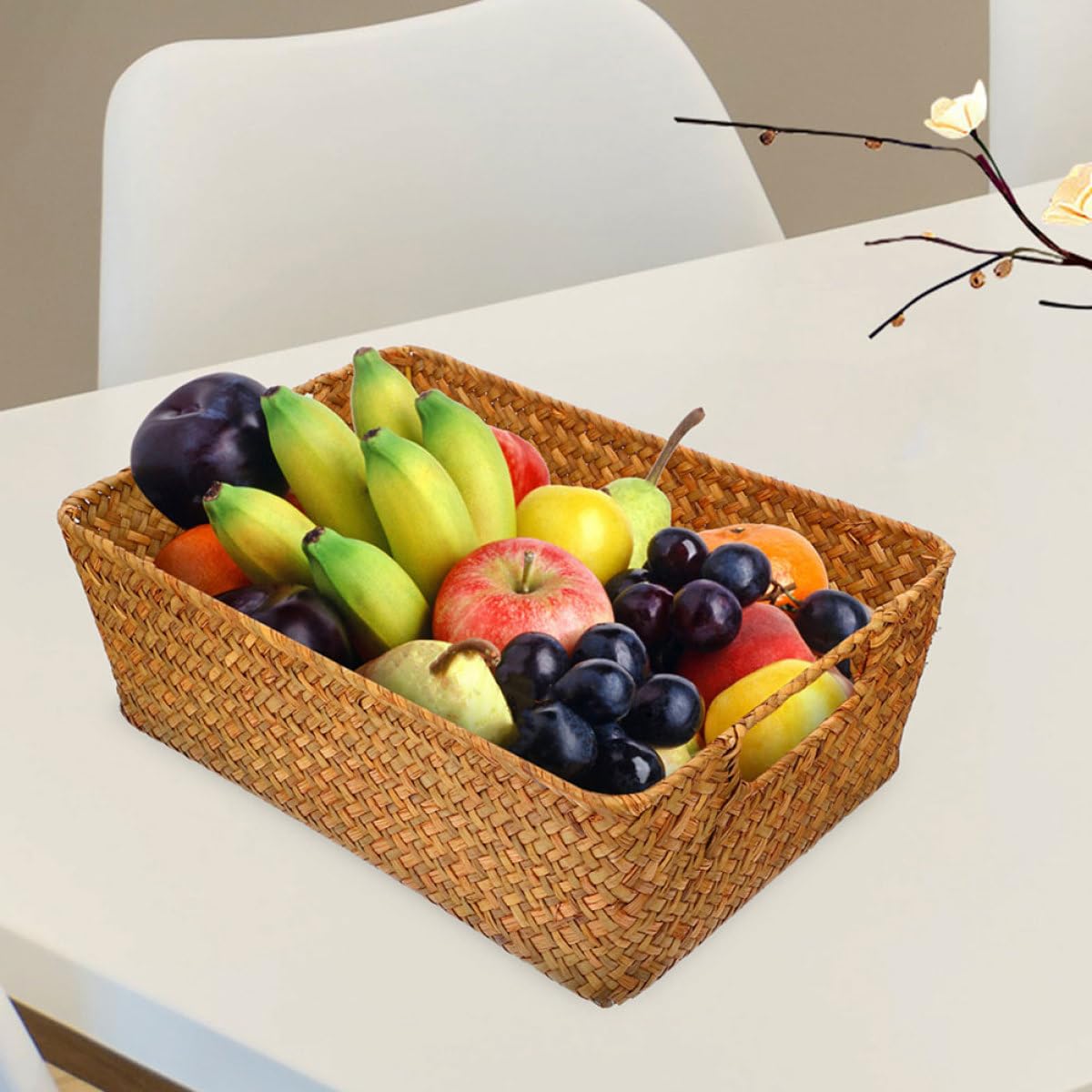 2 cestas de mimbre para pan, cestas Detive Sto para frutas y veterinarios, ideal para cocina y comedor, tejido a mano y diseño Slish