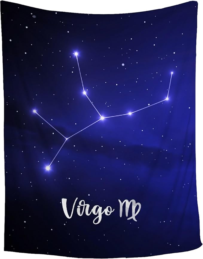 Virgo Zodiac Blanket Virgo Constellation Blanket - Astrology Gifts for Women Men - Zodiac Sign Throw Blanket for Birthday - Astrology Decor for Couch/Bed/Living Room,40