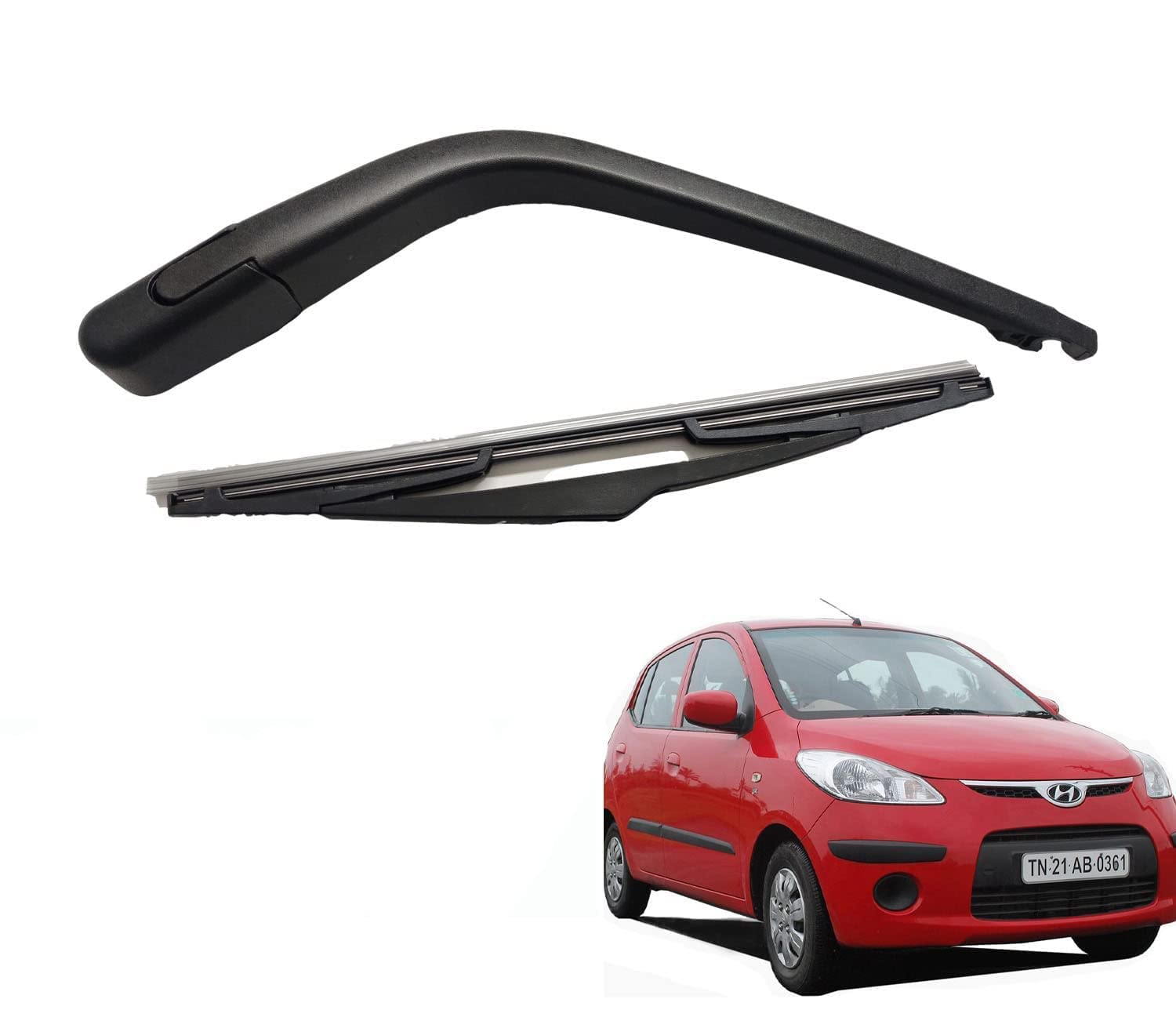 Kylo Rear Windshield Wiper Arm and Blade set Kit | Dicky/Diggi Wiper Arm and Blade Set | Back Wiper Kit - Replacement for I-10 1st Gen (2007-2014)-image-46