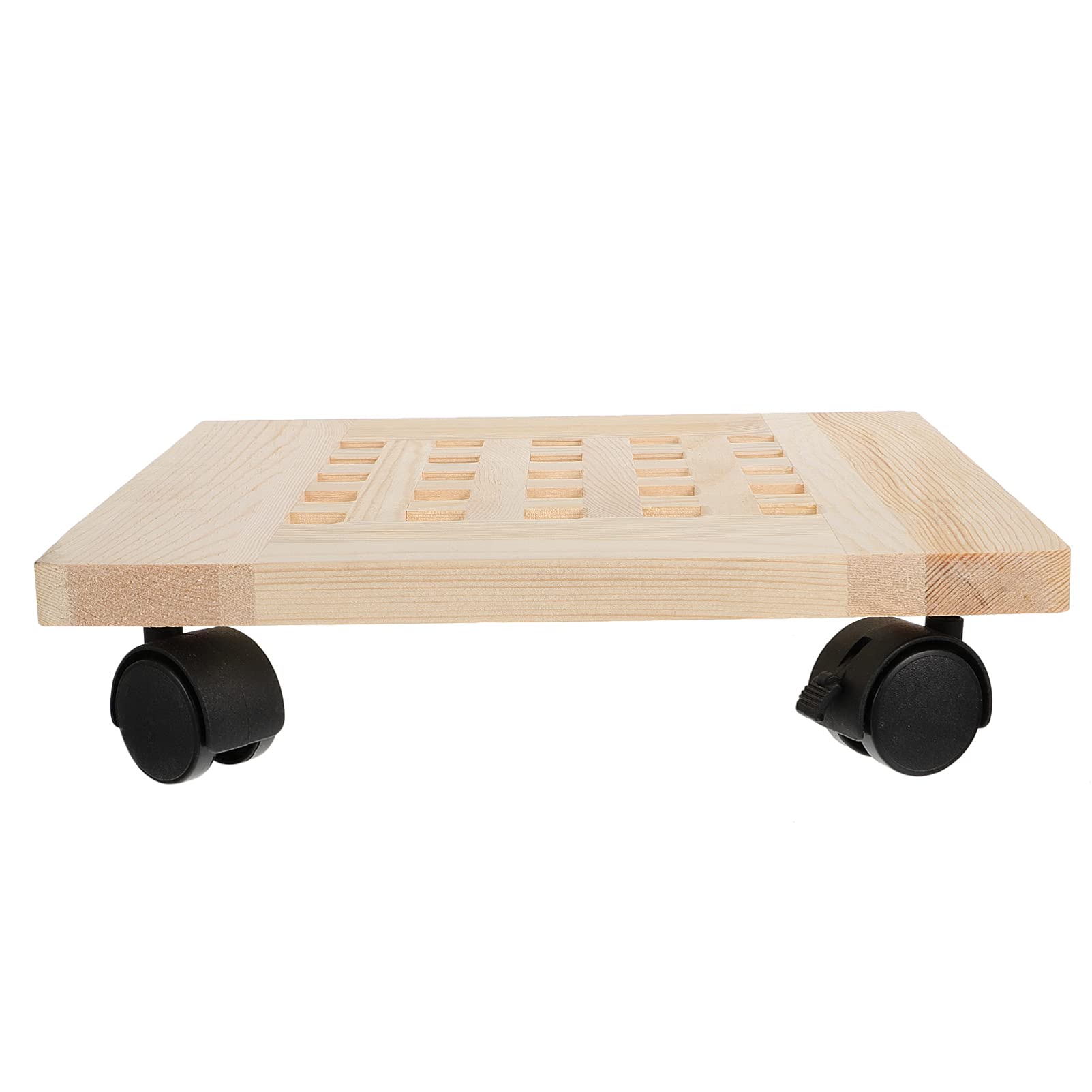 UPKOCH Wooden Plant Saucer Caddy Pot Plant Dolly with Wheel Roller Moving Tray Pallet Plant Stand Planter Trolley Casters Rolling Tray Coaster