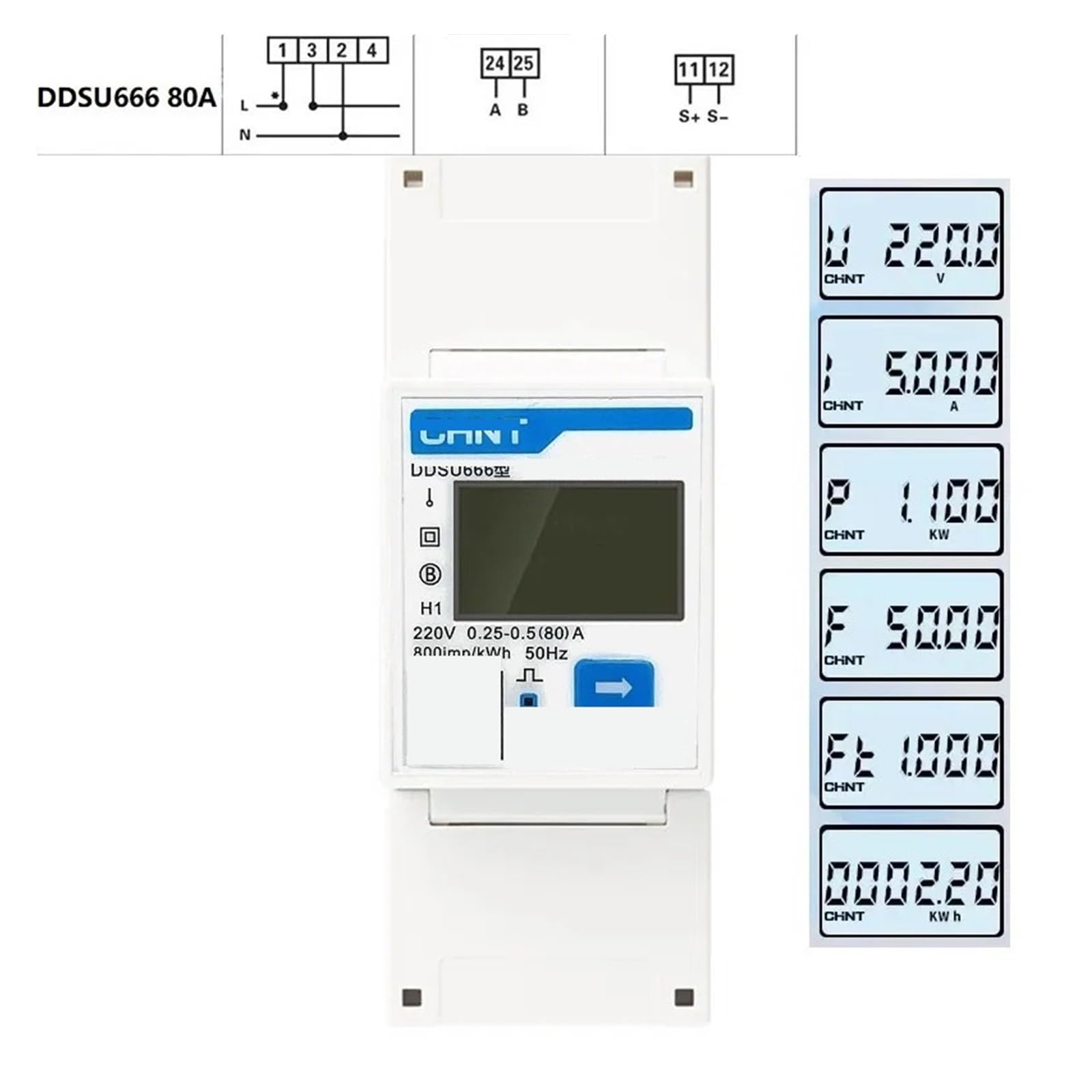 DDSU666 DTSU666 DTSU666 80A, RS485(DDSU666 80A, RS485(DDSU666 80A)
