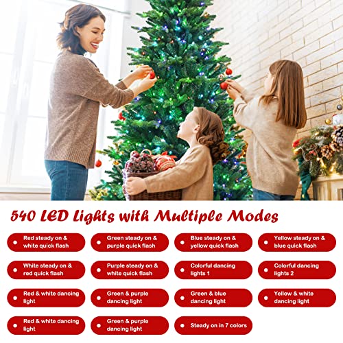 Goflame 23484USCM-GL 7Ft Pre-Lit Artificial Christmas Tree W/ 2324 Mixed Branch Tips & 540 Color Changing Led Lights thumb #1