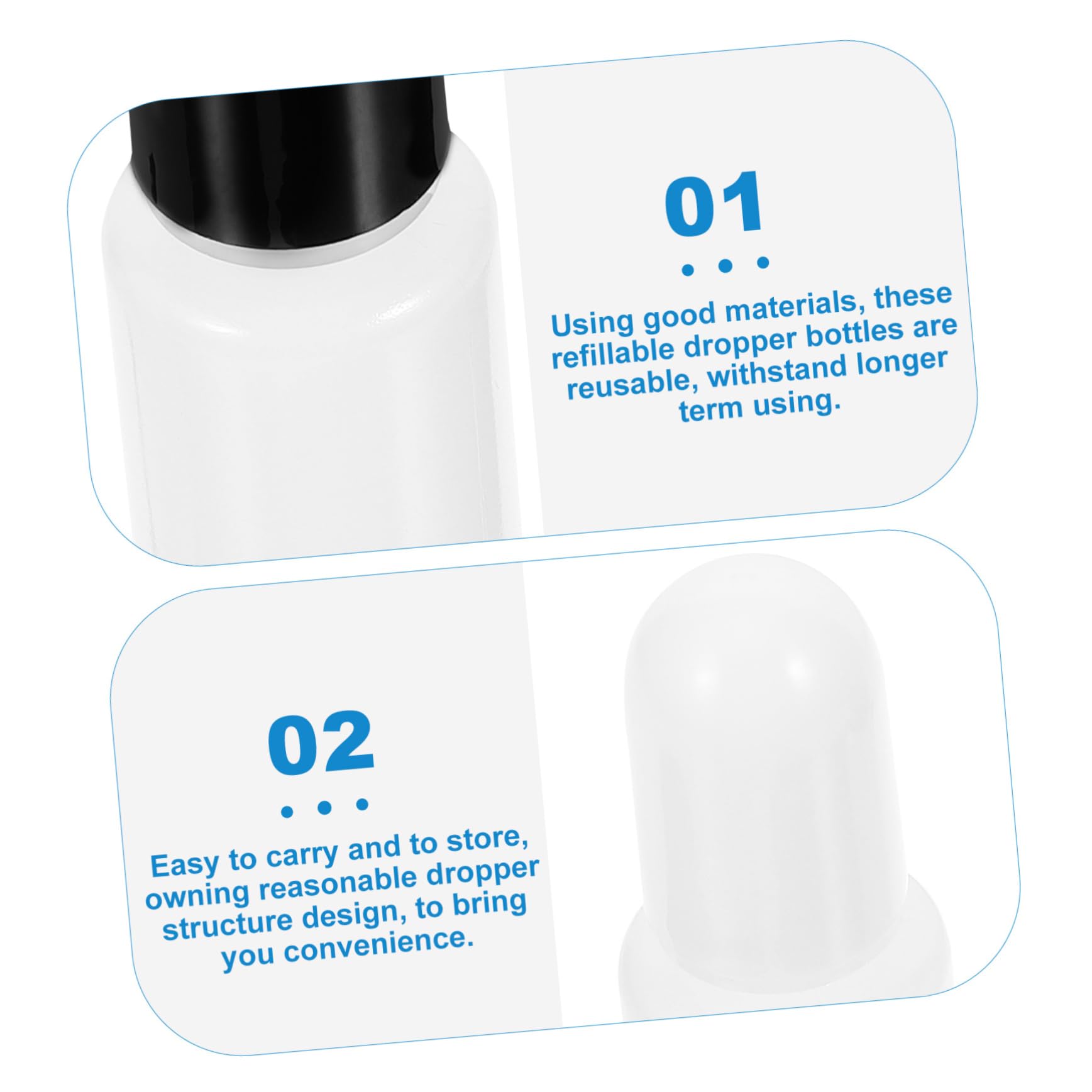 FOMIYES Small Dropper Bottles Set 20pcs Empty Oil Bottles Essential Oil Dispensers Portable Leakproof Squeezable Reusable for Pigments Liquids