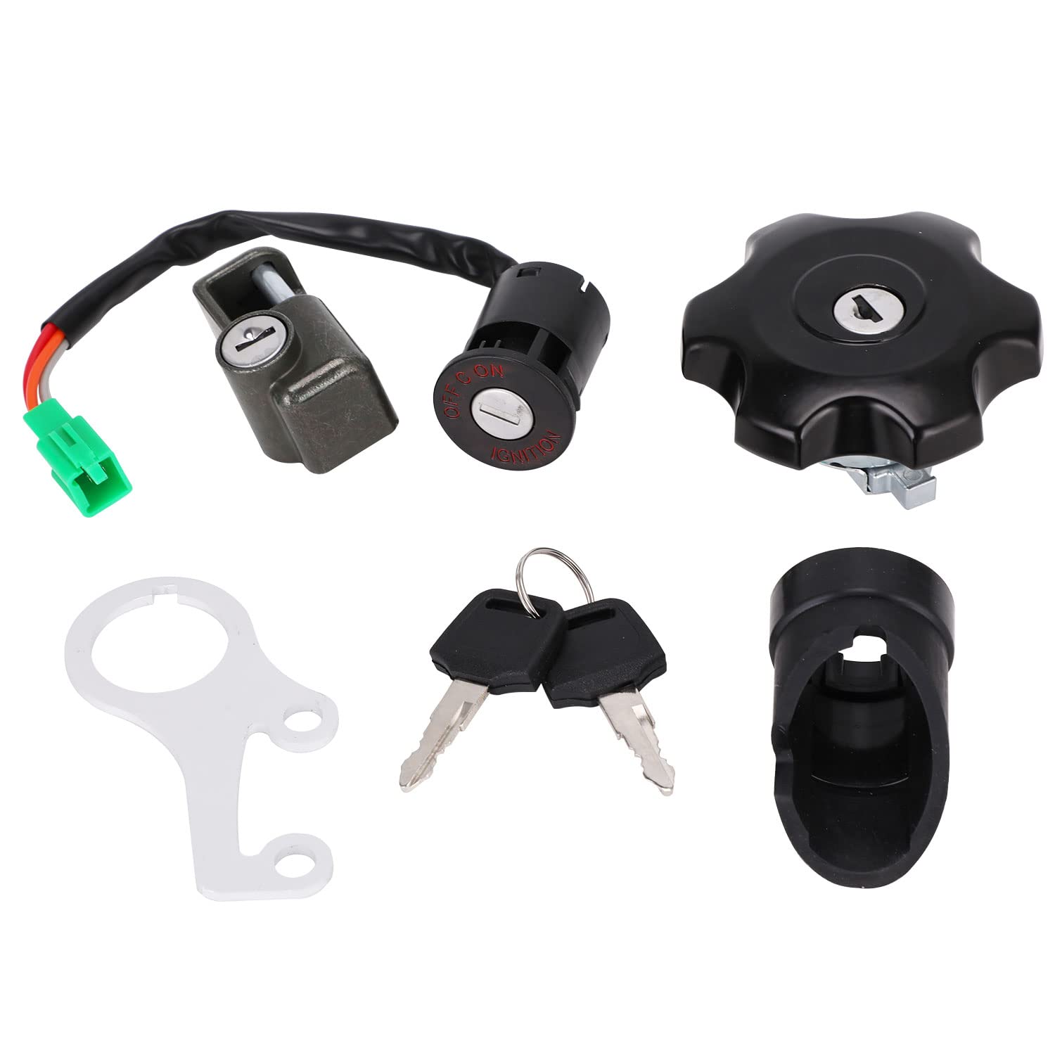 CHANGCHEN Ignition Switch + Fuel Gas Cap + Seat Lock with 2 Keys Aluminum for DRZ400SM 2015-2019