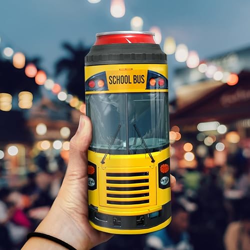 Miniatura 5 de winorax Regalos para conductores de autobús escolar, 4 en 1, vaso enfriador de latas de acero inoxidable, taza de viaje para café con tapa