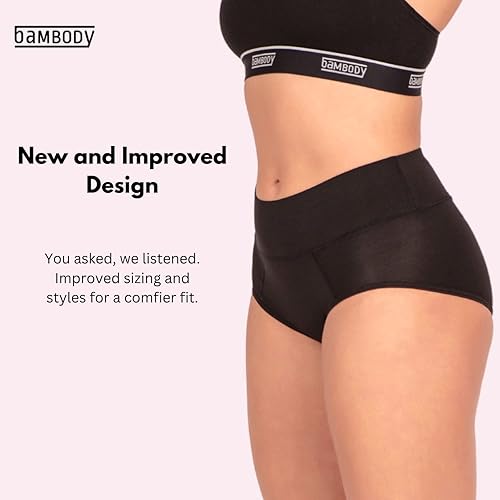 Miniatura 2 de Bambody Ropa interior para mujer Bragas absorbentes de bambú para maternidad y posparto con tela sedosa suave y transpirable para flujo pesado