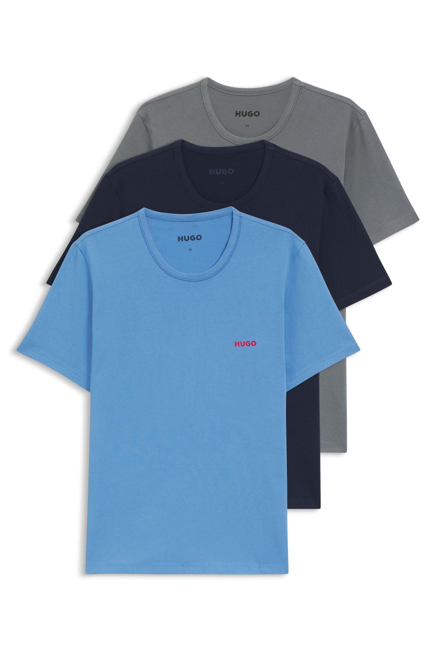 HUGO Mens T-Shirt RN Triplet P Three-Pack Cotton T-Shirts
