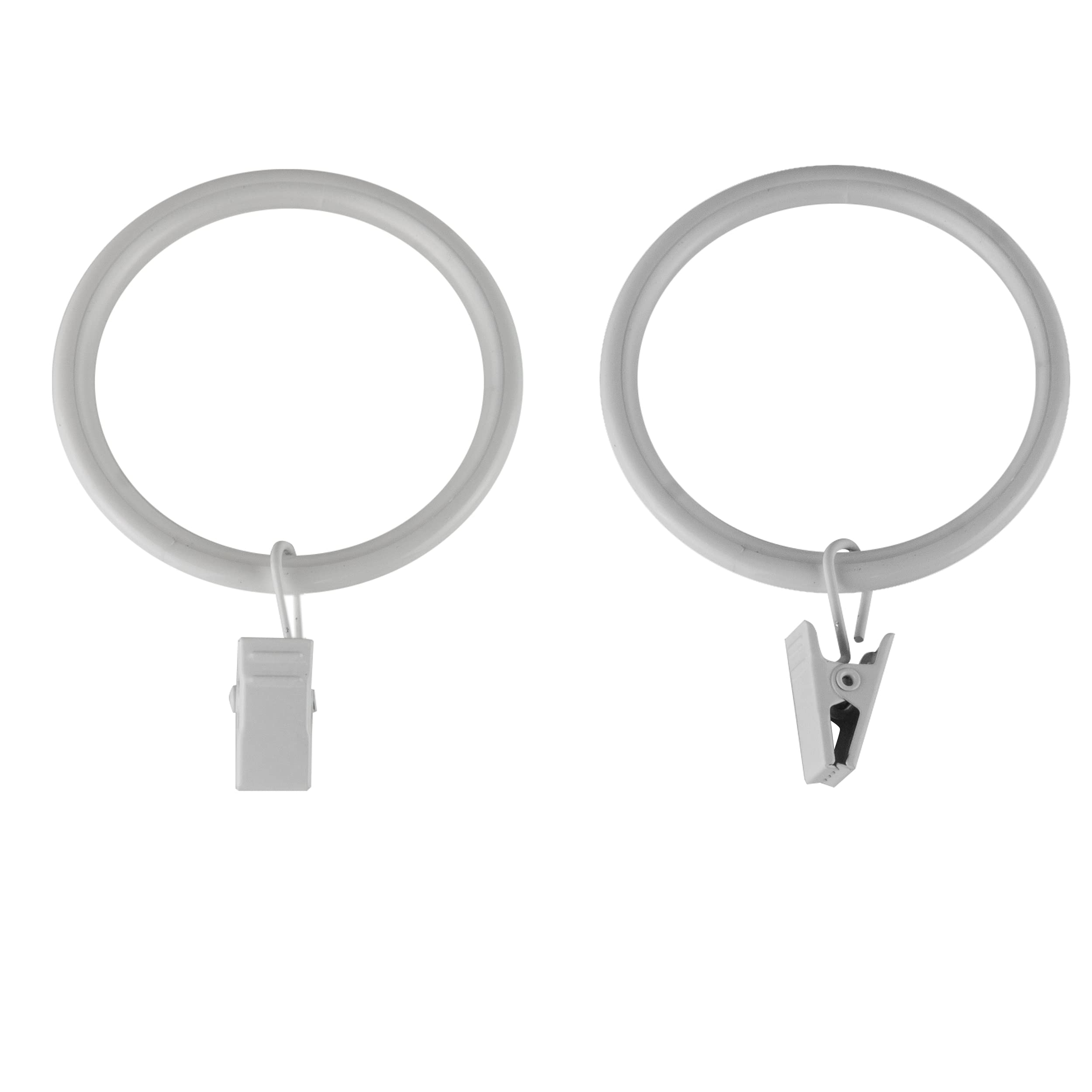 Anillos de cortina de 1-3/4 pulgadas Rod Desyne blancos con clips