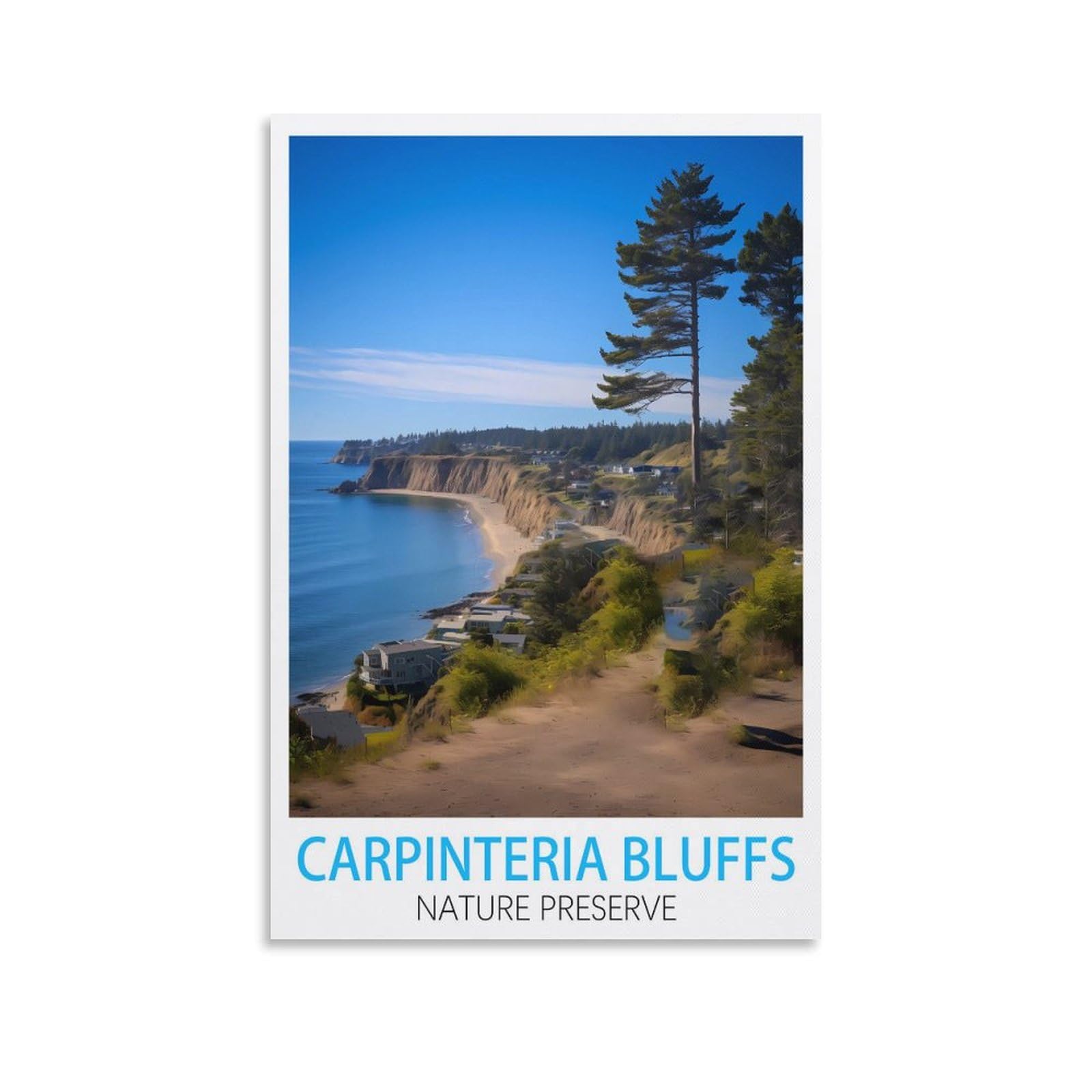 Vintage Metal Tin Signs Carpinteria Bluffs Art Retro Plaque for Bars Pub Playroom Man Cave Wall Decor 15x30cm