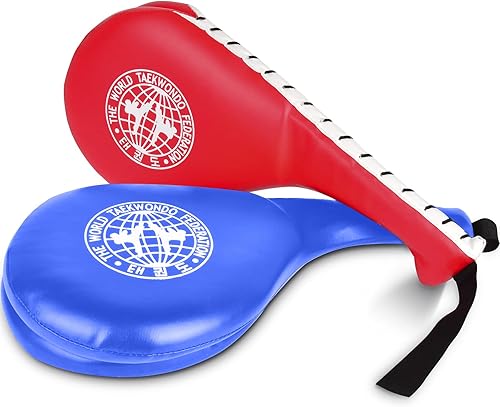 Taekwondo - Juego de 2 almohadillas de entrenamiento para artes marciales de karate para patadas, almohadillas de boxeo para niños y adultos