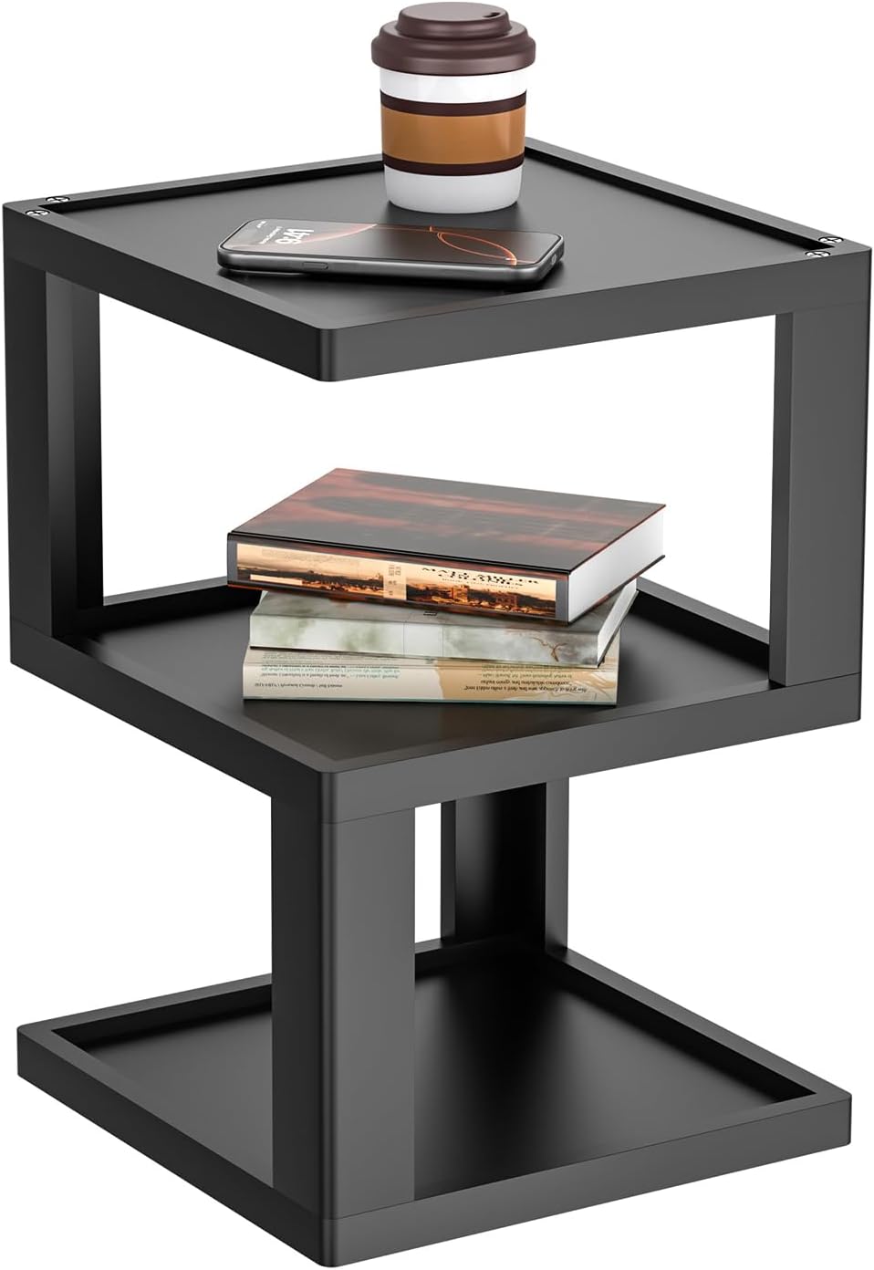 Small Side Table for Living Room, Wood Modern End Table Nightstand for Bedroom, 3-Tier Bedside Night Stand for Home Office Bathroom