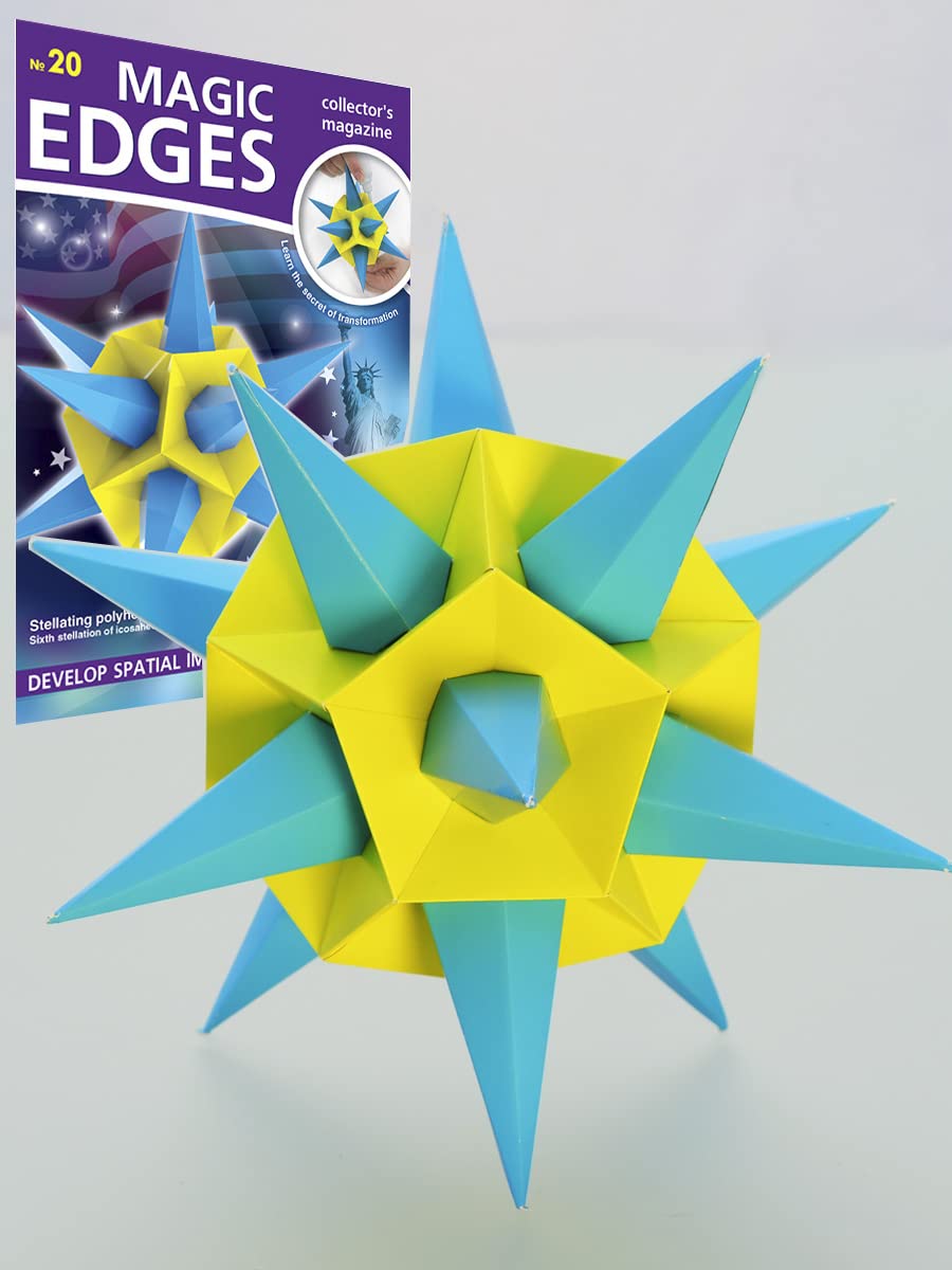 Polyhedra Magic Edges / Polygonal Model of a Star. #20. 3D Paper Model Kit. Collect a Star Shape from Paper and Study Geometry