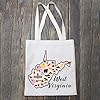 BLUPARK West Virginia Map Tote Bag WV Gift West Virginia Travel Shopping Bag Gift For West Virginia Lovers (West Virginia) #2