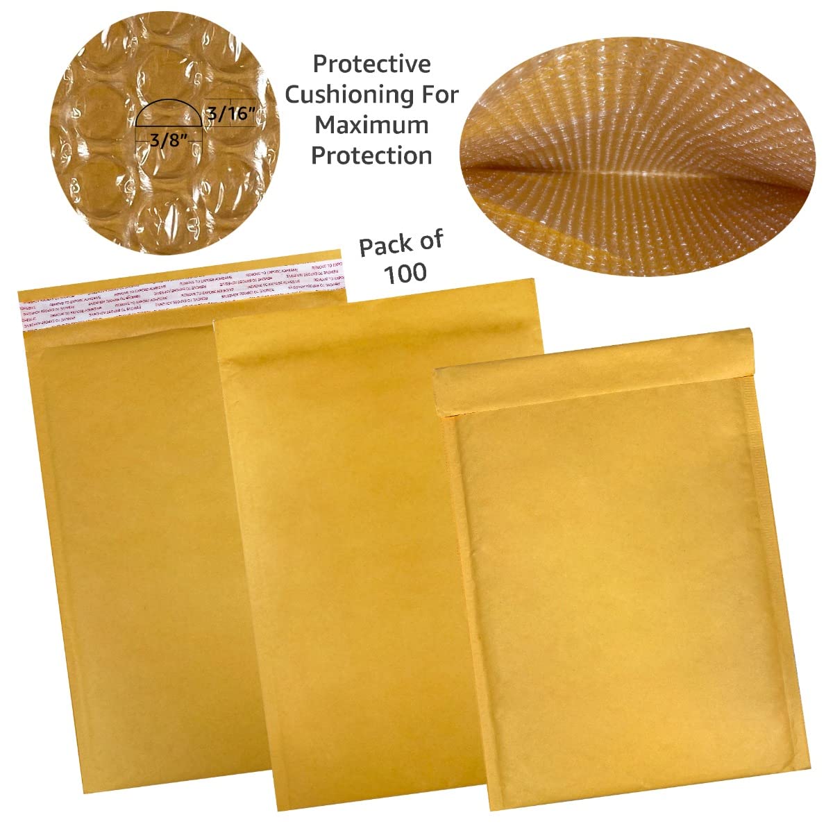Buste Per Lettere 3 Bubble Lite 8.5x14.5 Kraft Bubble Mailers Padded Envelopes Bags 15000 Puff - Foto 4