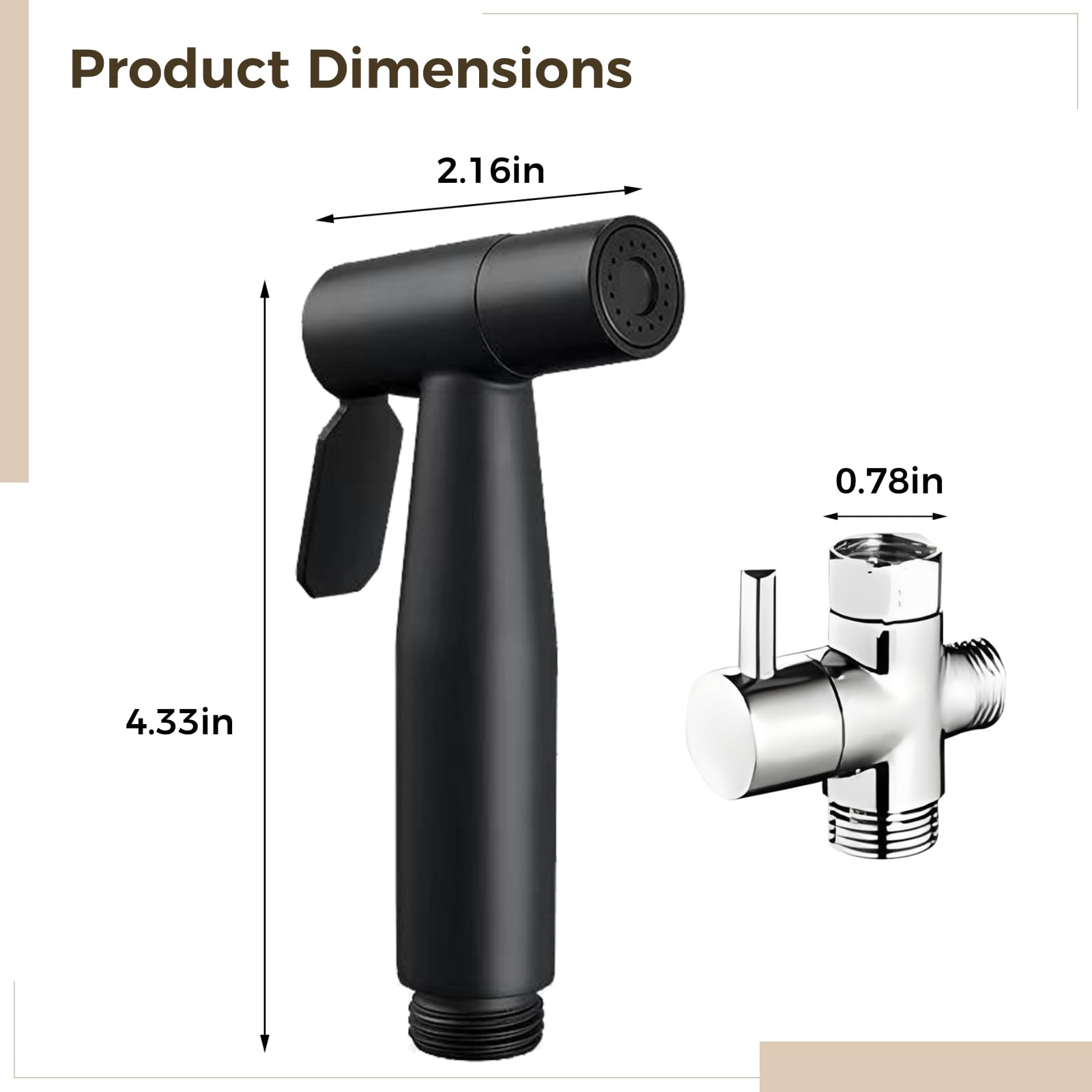 Toilettensprayer aus 304 Edelstahl, druckverstärktes Bidet-Sprayer-Set, einfache Montage ohne Bohren, mit 1,5 m Schlauch, ideal für die Reinigung der Toilette und den täglichen Einsatz