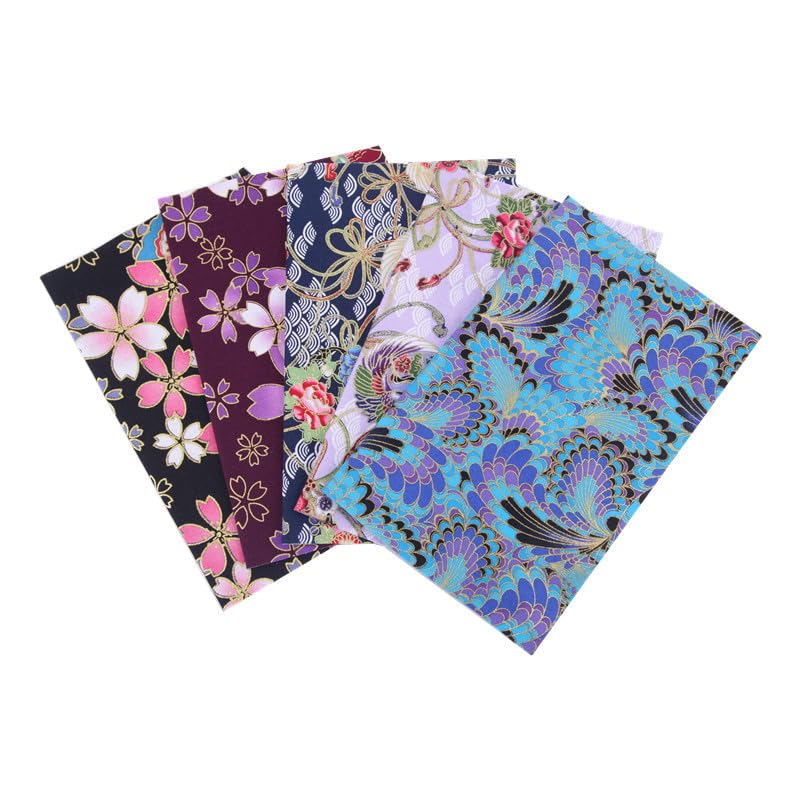 CraftsFabrics 5pcs Japanese Fabric Fat Quarters (Col 4)