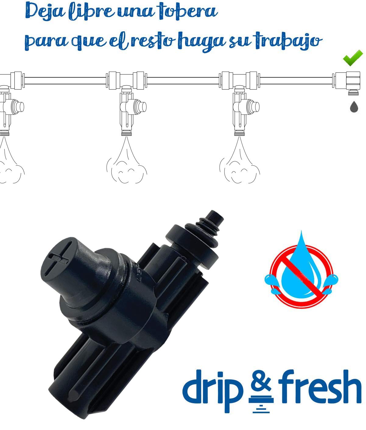 Drip&Fresh G5125-10 - Válvula Anti-Goteo para Sistemas de Nebulización de Agua, compatible con Todas las Toberas 10/24 de Baja Presión, Pack de 10 Unidades