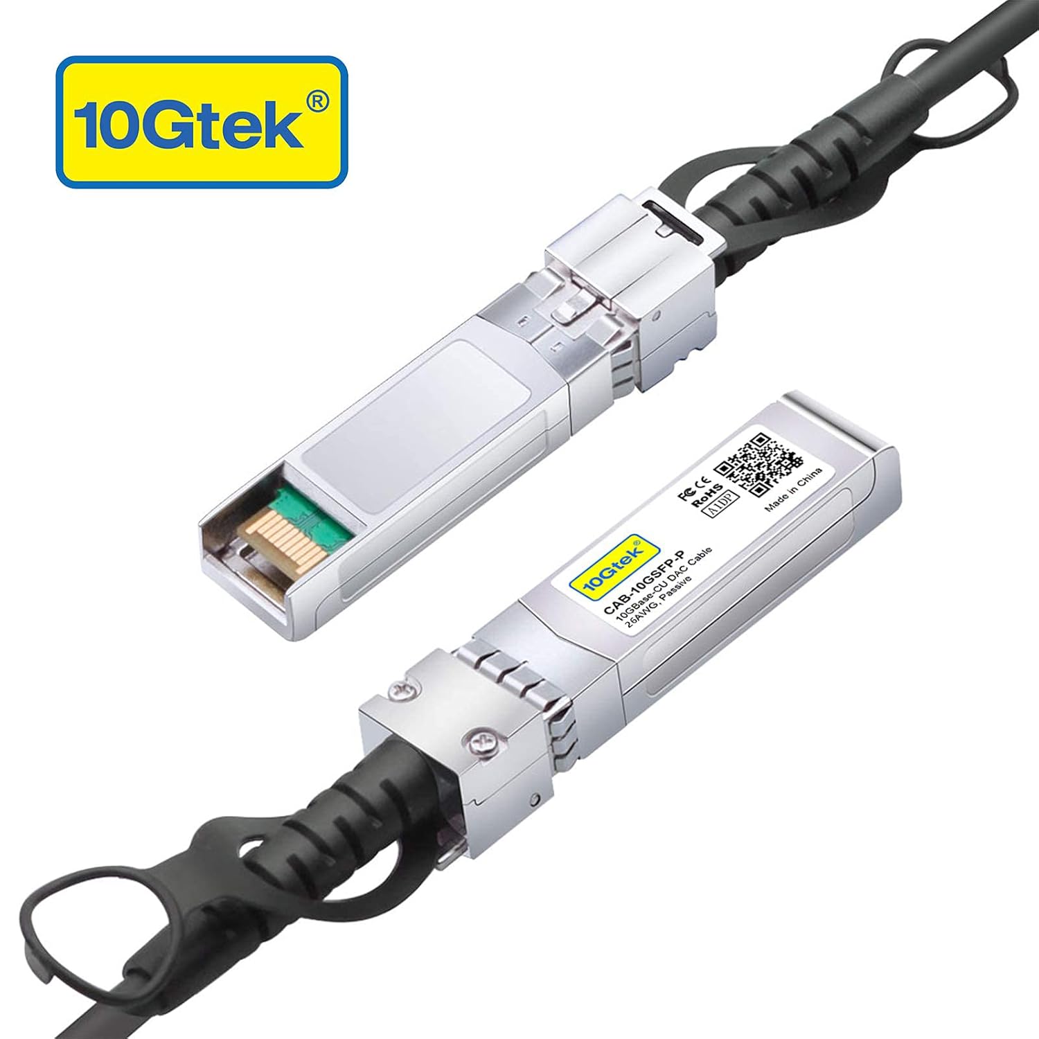 10Gtek SFP+ DAC Twinax Cable - 10GBASE-CU Passive Direct Attach Copper SFP Cable for Cisco SFP-H10GB-CU5M, Ubiquiti UniFi UC-DAC-SFP+, Meraki, Fortinet, D-Link and More, 5-Meter(16.5ft)