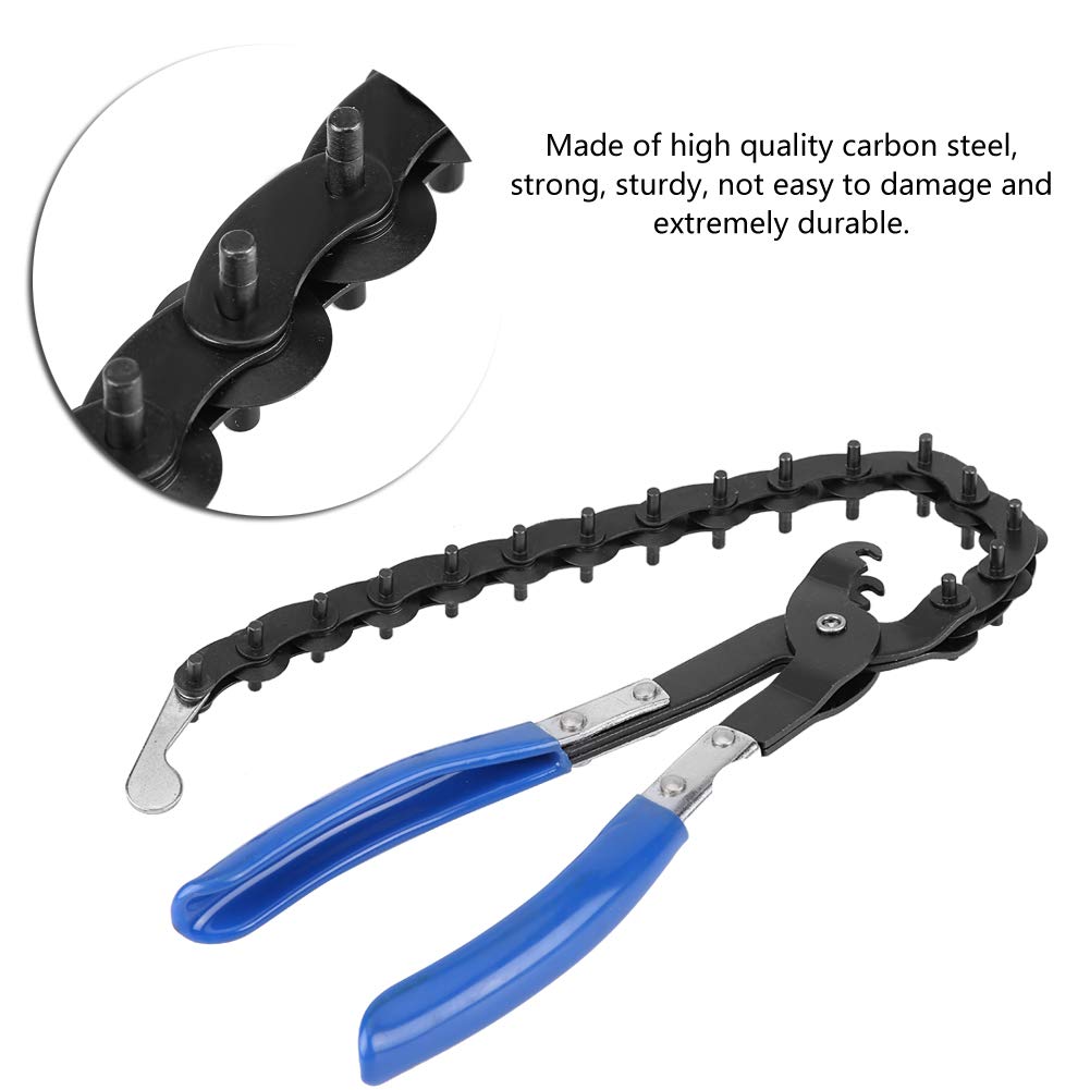 Coupeur de tuyau d'échappement, Duokon Tube d'échappement et de Queue en Acier au Carbone Coupé de la Chaîne de Coupe de Coupe-outil Coupe-tuyau d'échappement (noir et bleu)