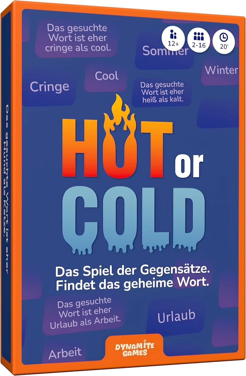 DYNAMITE GAMES Hot or Cold - Das Spiel der Gegensätze - Findet das geheime Code Wort - Seid Ihr auf Einer Wellenlänge? Kartenspiel für Erwachsene & Jugendliche - 2–16 Spieler – Ab 12 Jahren