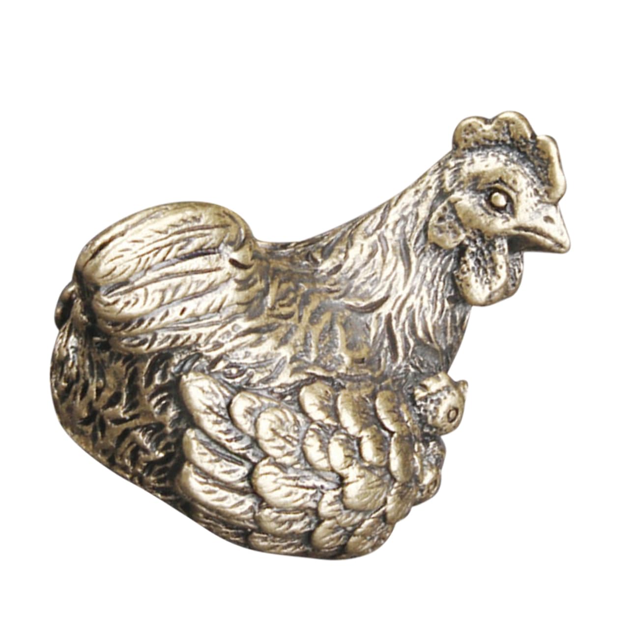 Generic Mosiężna ozdoba na kurę Vintage miedziana statua kury chiński zodiak figurka zwierzątko dekoracje na biurko biuro Feng Shui kolekcjonerska rzeźba