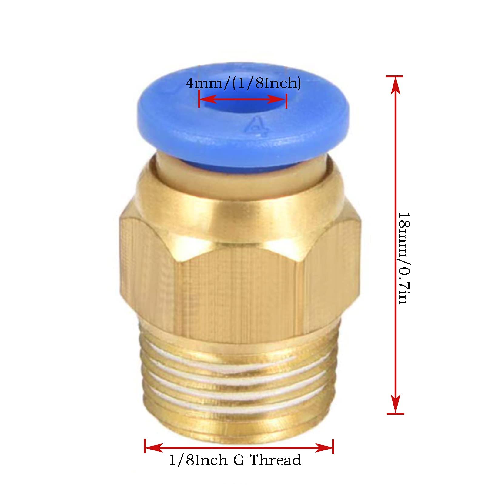 Push-to-Connect Pneumatic Fittings Set - 25 Pcs, 4/6/8/10/12mm Tube X 1/4" G Thread (PC4-02 To PC12-02) - View #7