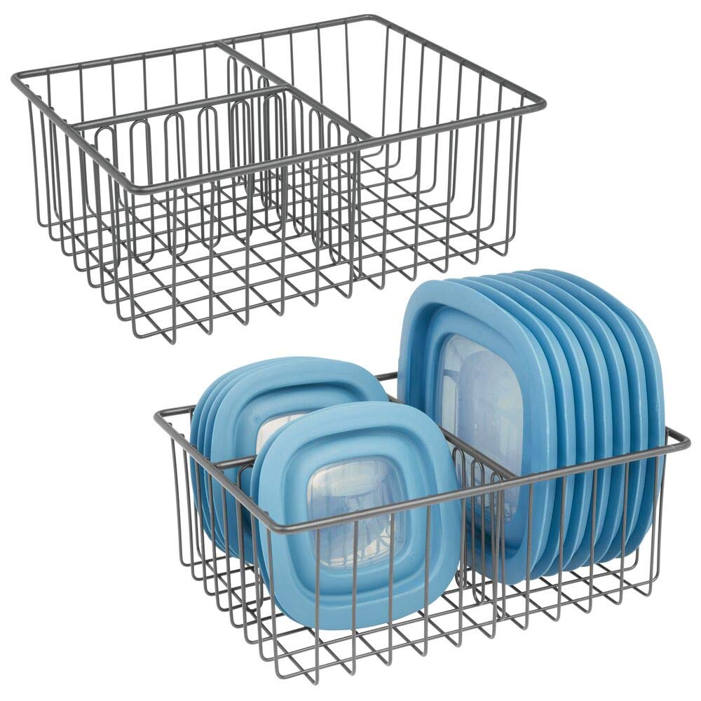 Buy mDesign Metal Kitchen Food Storage Container Lid Holder, 3