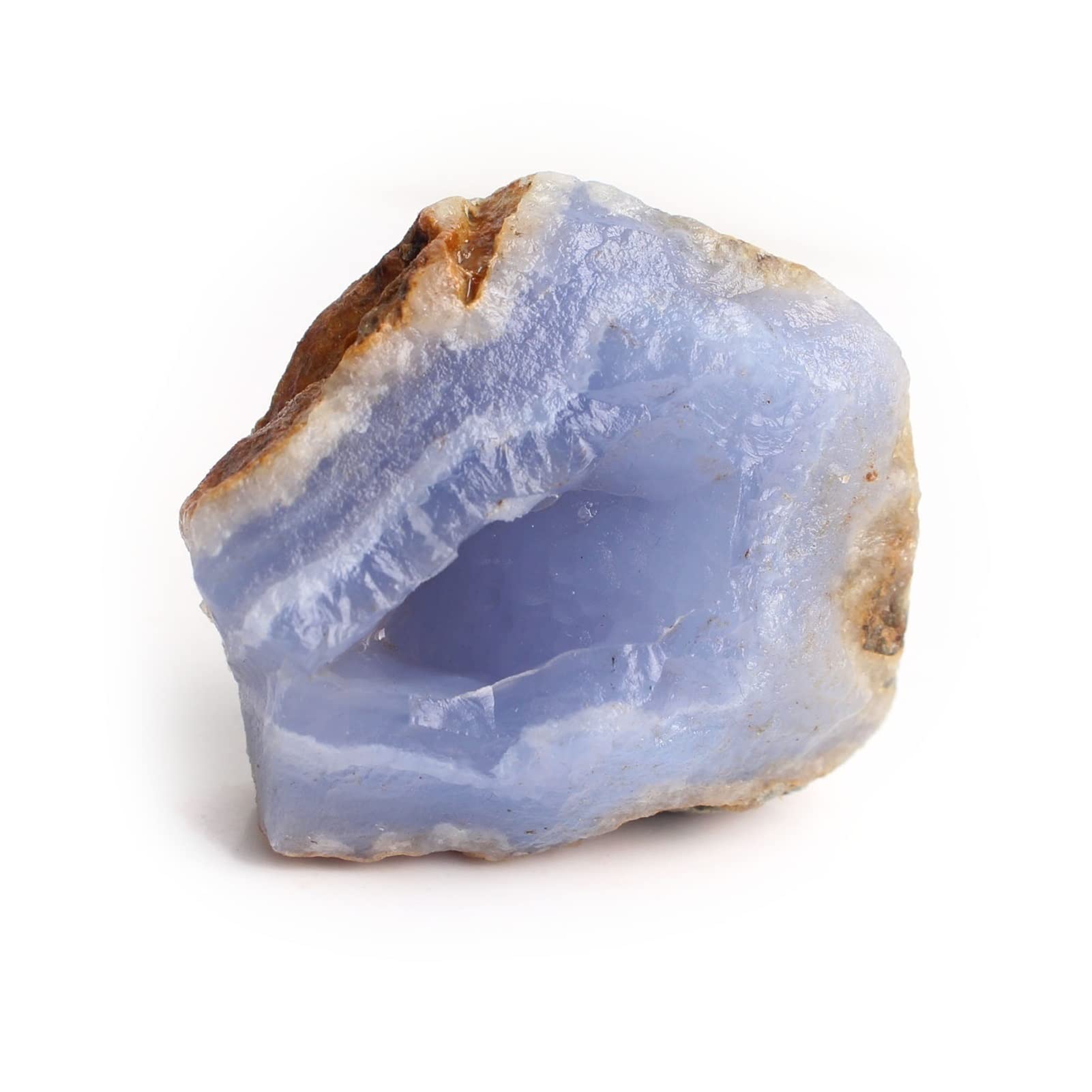 Amazon｜XA216 1個天然の生の青いカルセドニーの不規則な帯状の