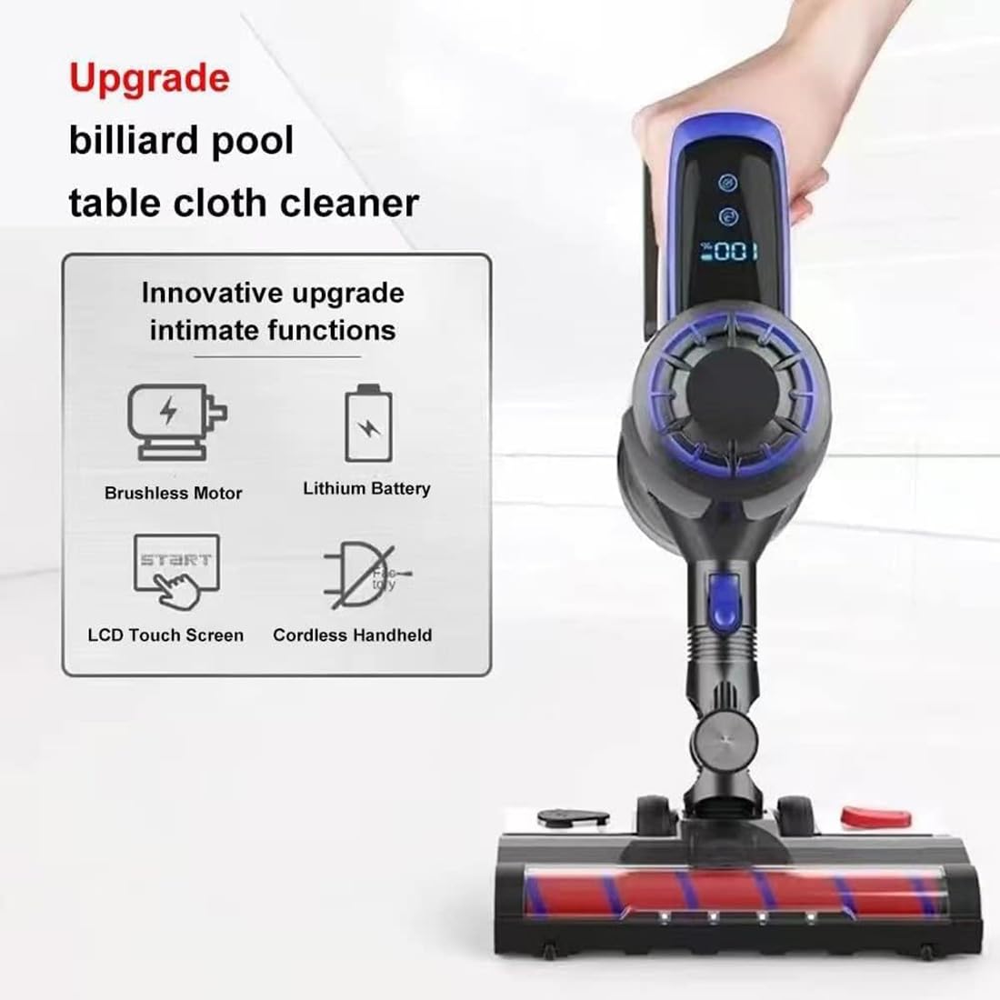 Billiard - Limpiador de manteles de mesa, aspiradora eléctrica inalámbrica, 300 W de potencia, succión de 20 kPa para mesas de billar y billar