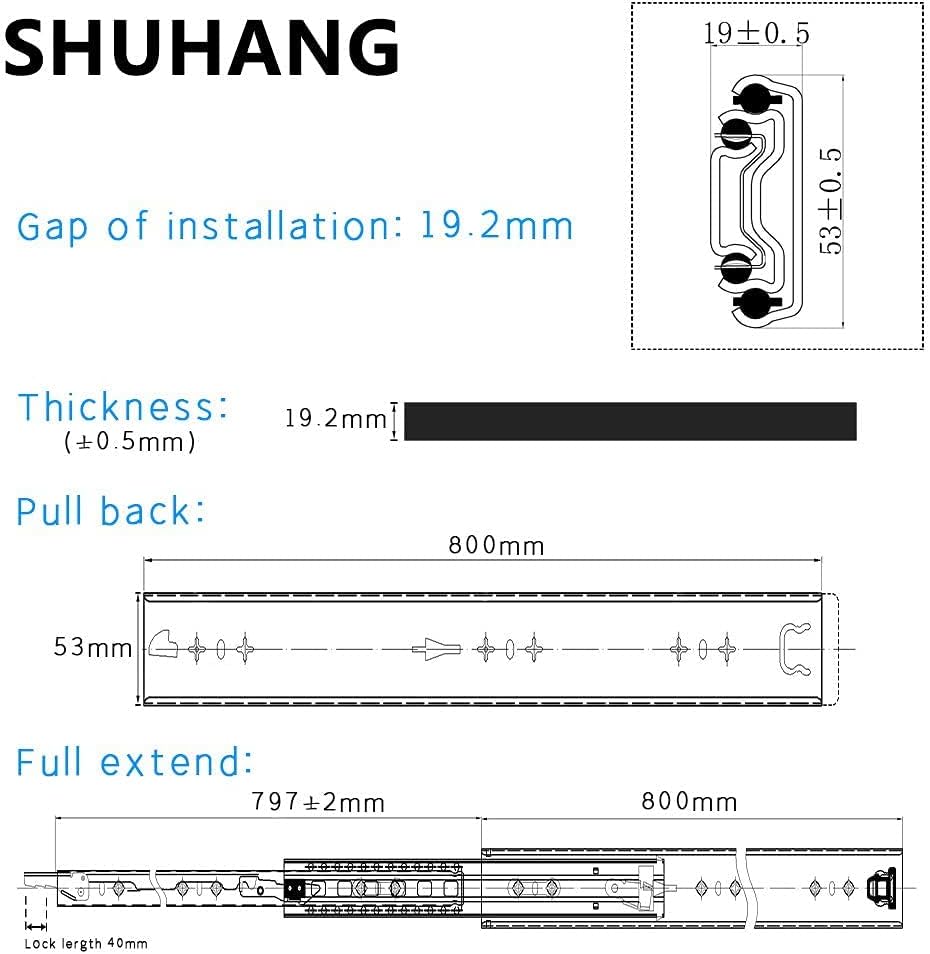 Bіg Sаlе SHUHANG Heavy Duty Drawer Slides 32 Inch with Lock Full Extension 3 Section Ball Bearing Locking Rails Glides Industrial Heavywight Slider Runners Side Mount 195 lb Load Bearing Capacity 1 Pair 🔥 SHUHANG Heavy Duty Drawer Slides 32 Inch with Lock Full Extension 3 Section Ball Bearing Locking Rails Glides Industrial Heavywight Slider Runners Side Mount 195 lb Load Bearing Capacity 1 Pair