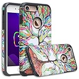 iPhone 8 Plus Case, Apple iPhone 7 Plus Case [Shock Absorption/Impact Resistant] Hybrid Dual Layer Armor Defender Protective Case Cover for iPhone 8 Plus / 7 Plus - Colorful Tree