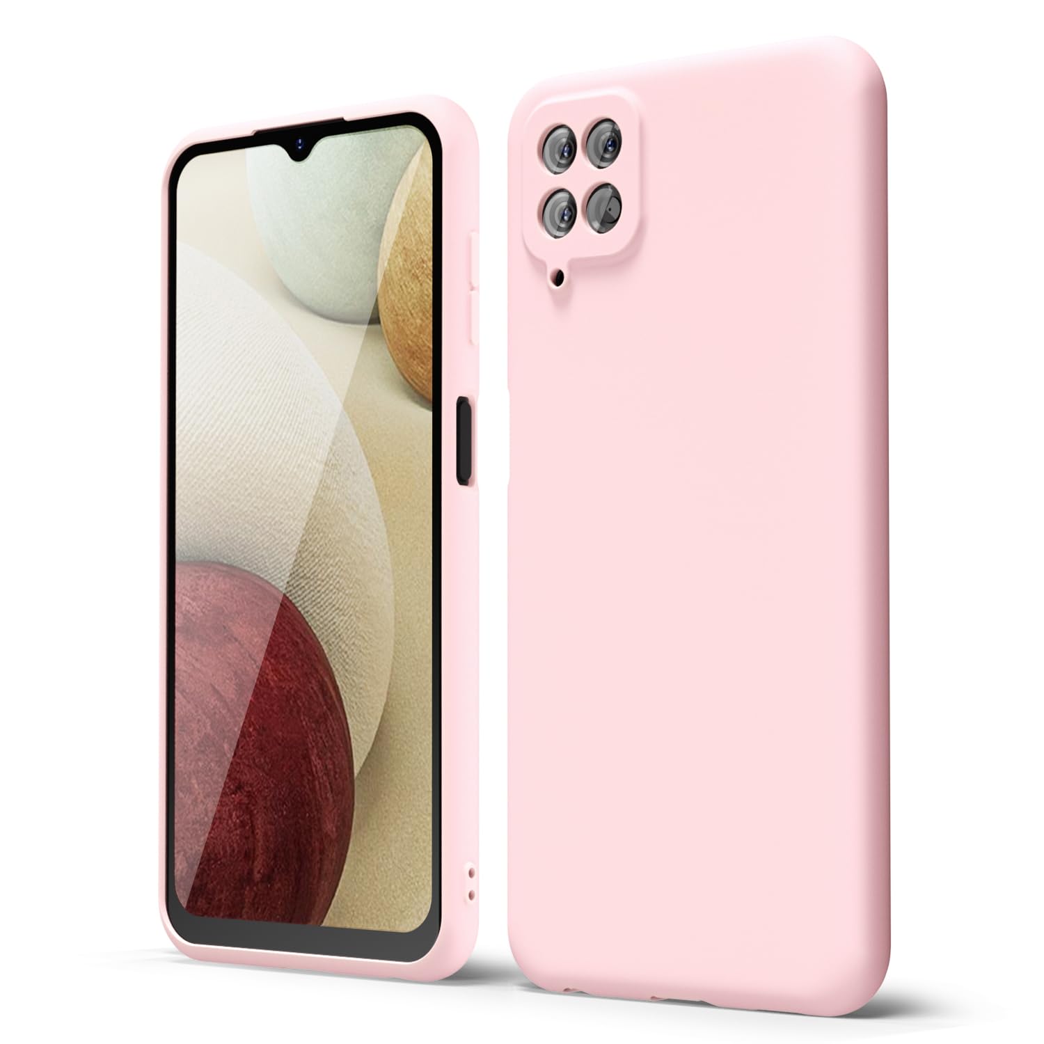 oakxco Silikonowe etui do Samsung Galaxy A12, cienkie, smukłe, z dobrym chwytom, miękkie gumowe żelowe ochronne etui na telefon dla kobiet, matowe, jednokolorowe, estetyczne, urocze dziewczęce etui z