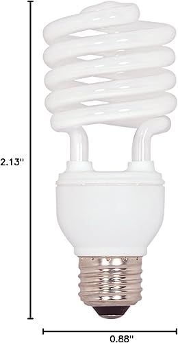 Miniatura 8 de Satco S6275 - Mini espiral T2 de base media de 23 W, 4100 K, 120 V, equivalente a lámpara incandescente de 100 vatios para accesorios cerrados,