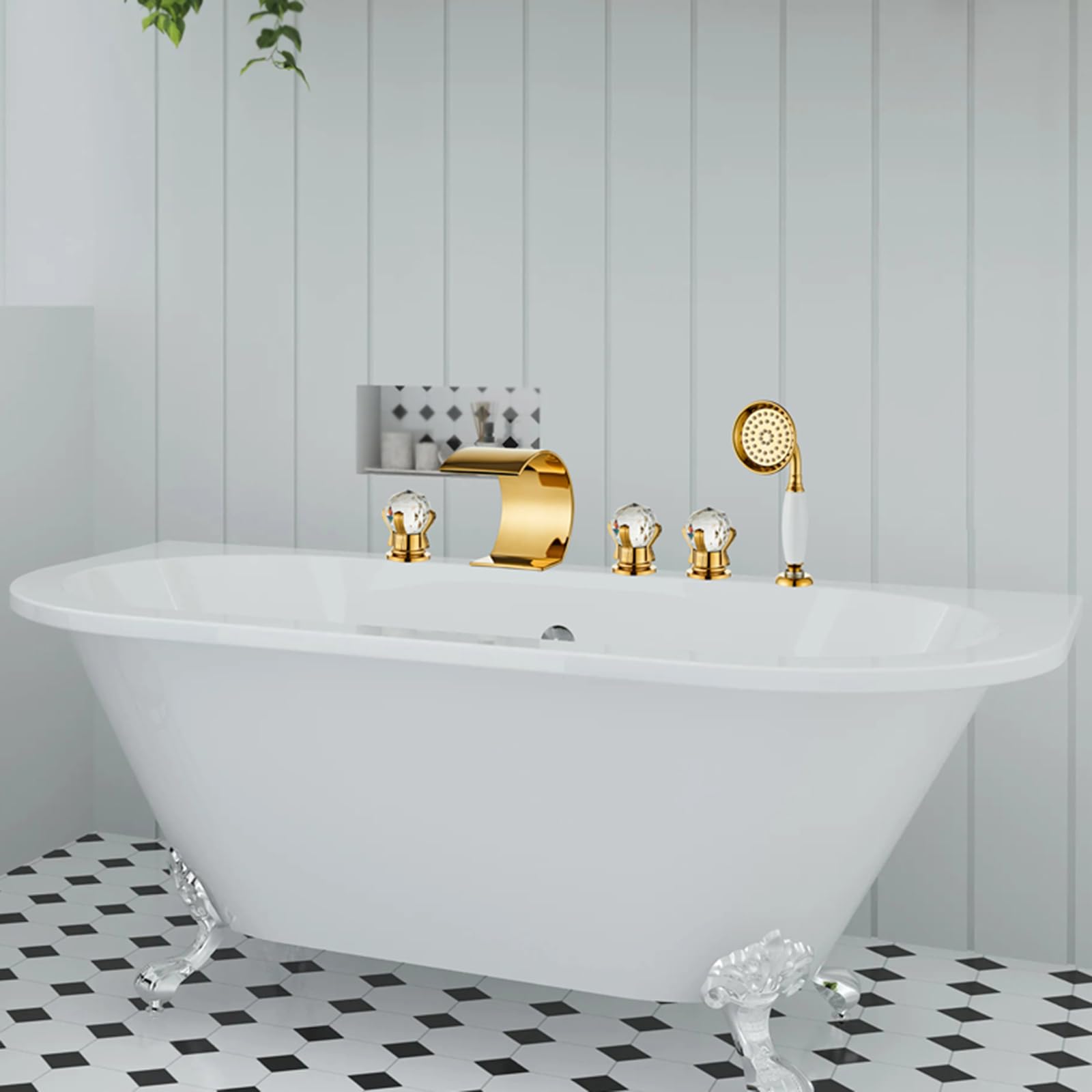 Ensemble de robinetterie de baignoire à cascade pour des moments de relaxation absolue