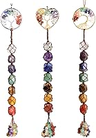 Vista 9 de Anjiucc Árbol de la vida de cristal curativo de 7 chakras para colgar en la pared, decoración de interiores, decoración de ventanas, meditación