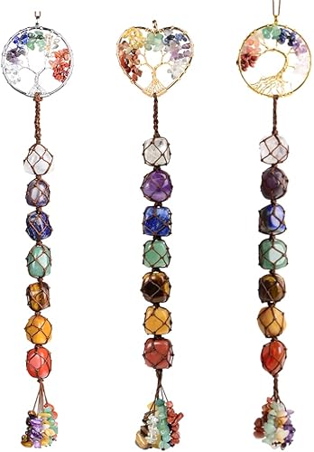 Miniatura 9 de Anjiucc Árbol de la vida de cristal curativo de 7 chakras para colgar en la pared, decoración de interiores, decoración de ventanas, meditación