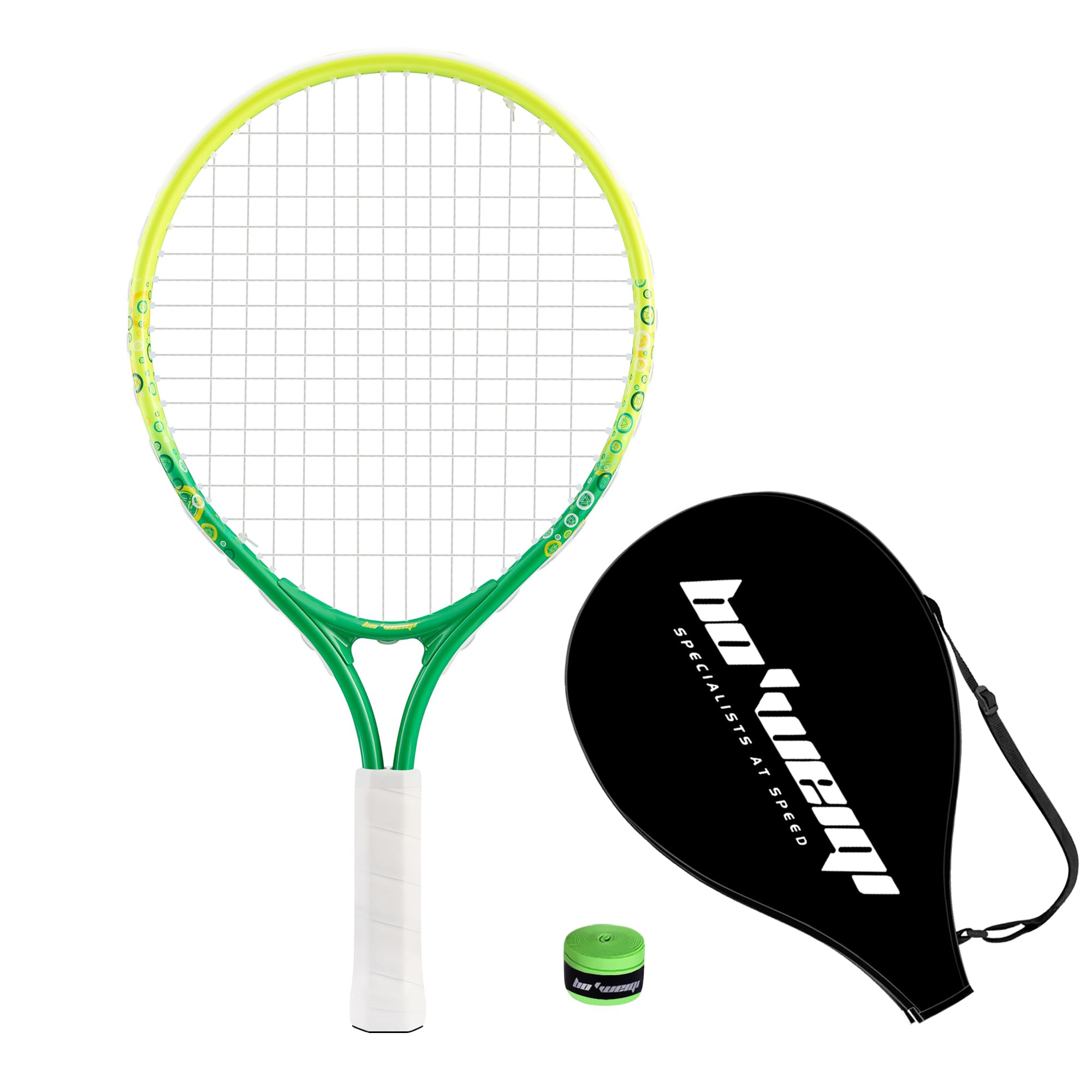 17"-25" Kids Tennis Racket for Aged 2-12 Lightweight Youth Tennis Racquet for Girls and Boys Outdoor/Indoor Sports with 1 Non-Slip Grip and 1 Shoulder Strap Bag Easy Carry