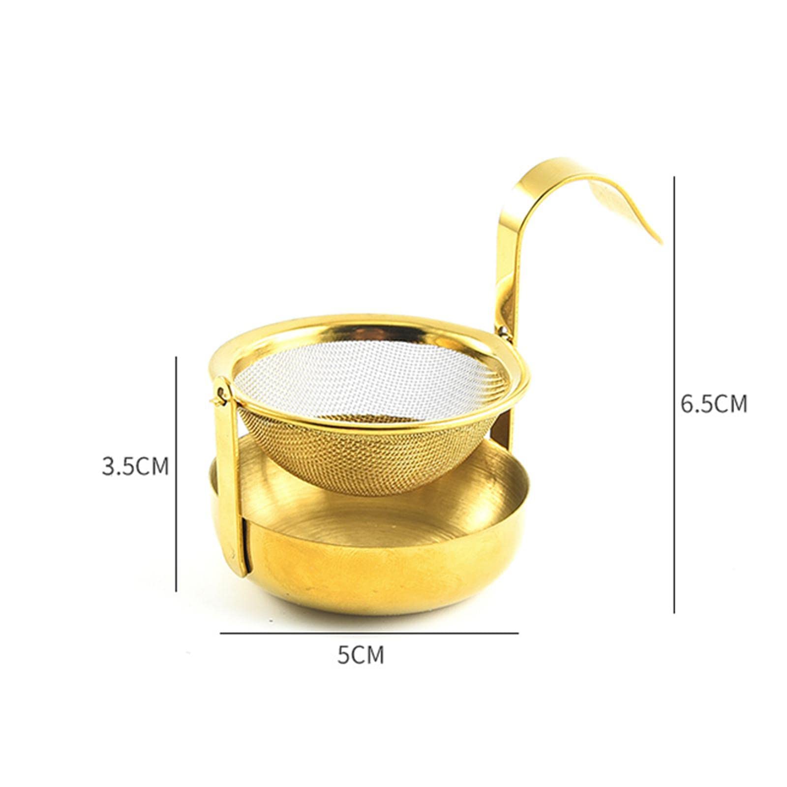 Lot de 10 passoires à thé rotatives en maille fine portable pour fête et cuisine Doré