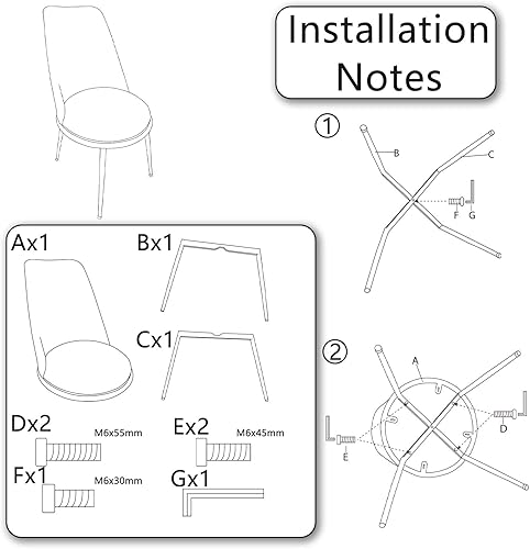 Miniatura 8 de Sepnine Juego de 2 sillas de comedor, sillas laterales tapizadas de piel sintética, modernas sillas de cocina, sillas de tocador con patas de oro
